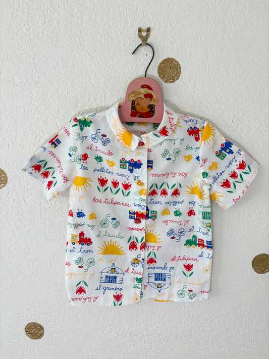 Vintage AOP Ruth Scharf button up.