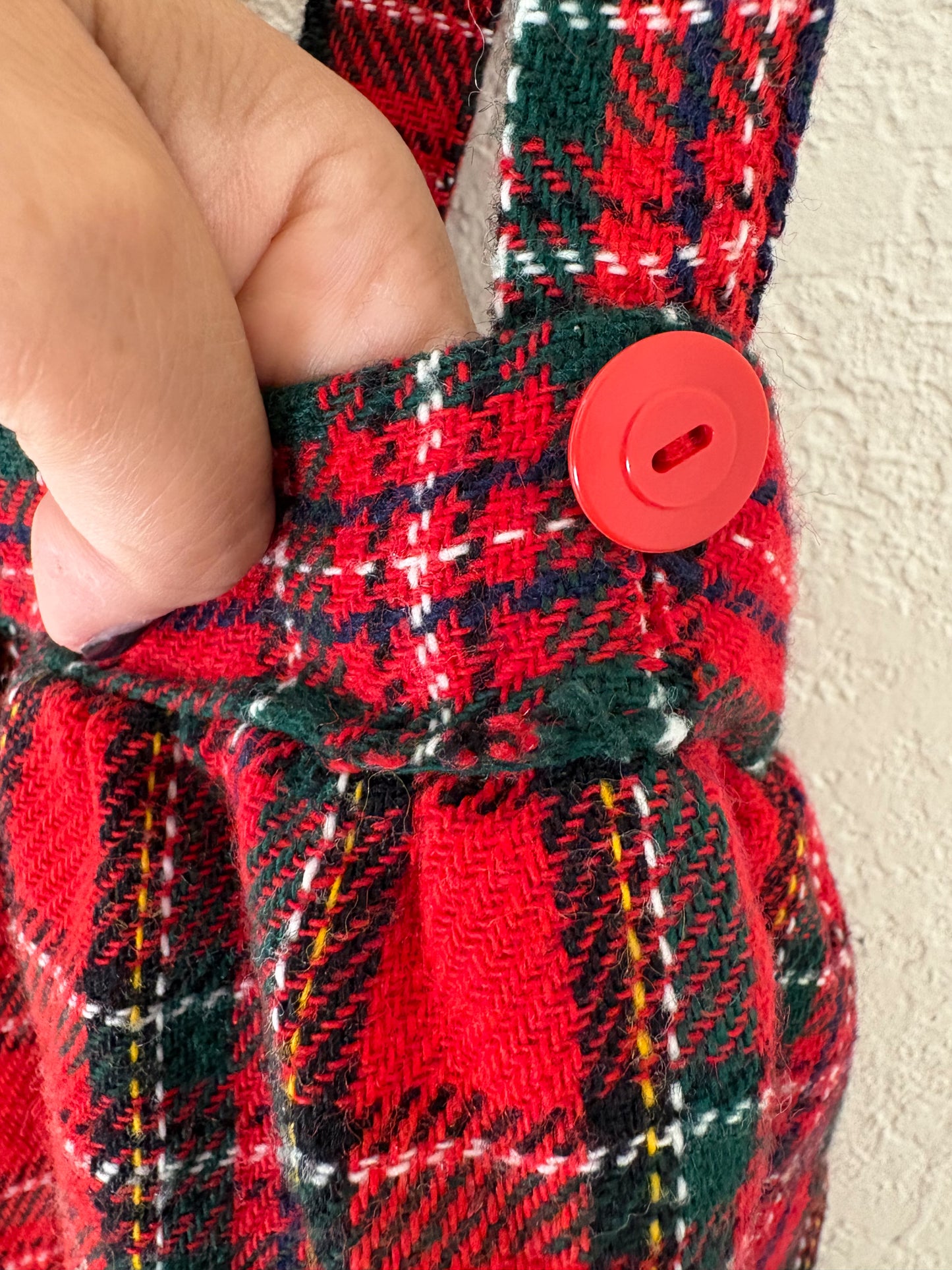Vintage Sears tartan/plaid suspender skirt.