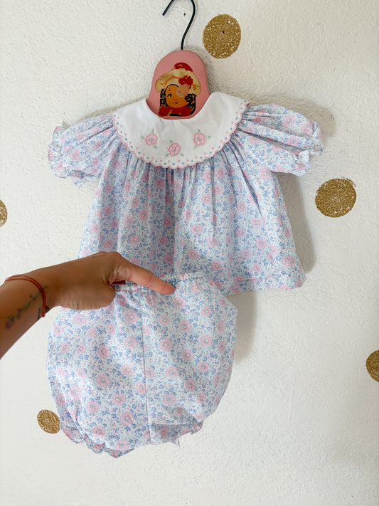 Vintage Alison Scott floral baby set.