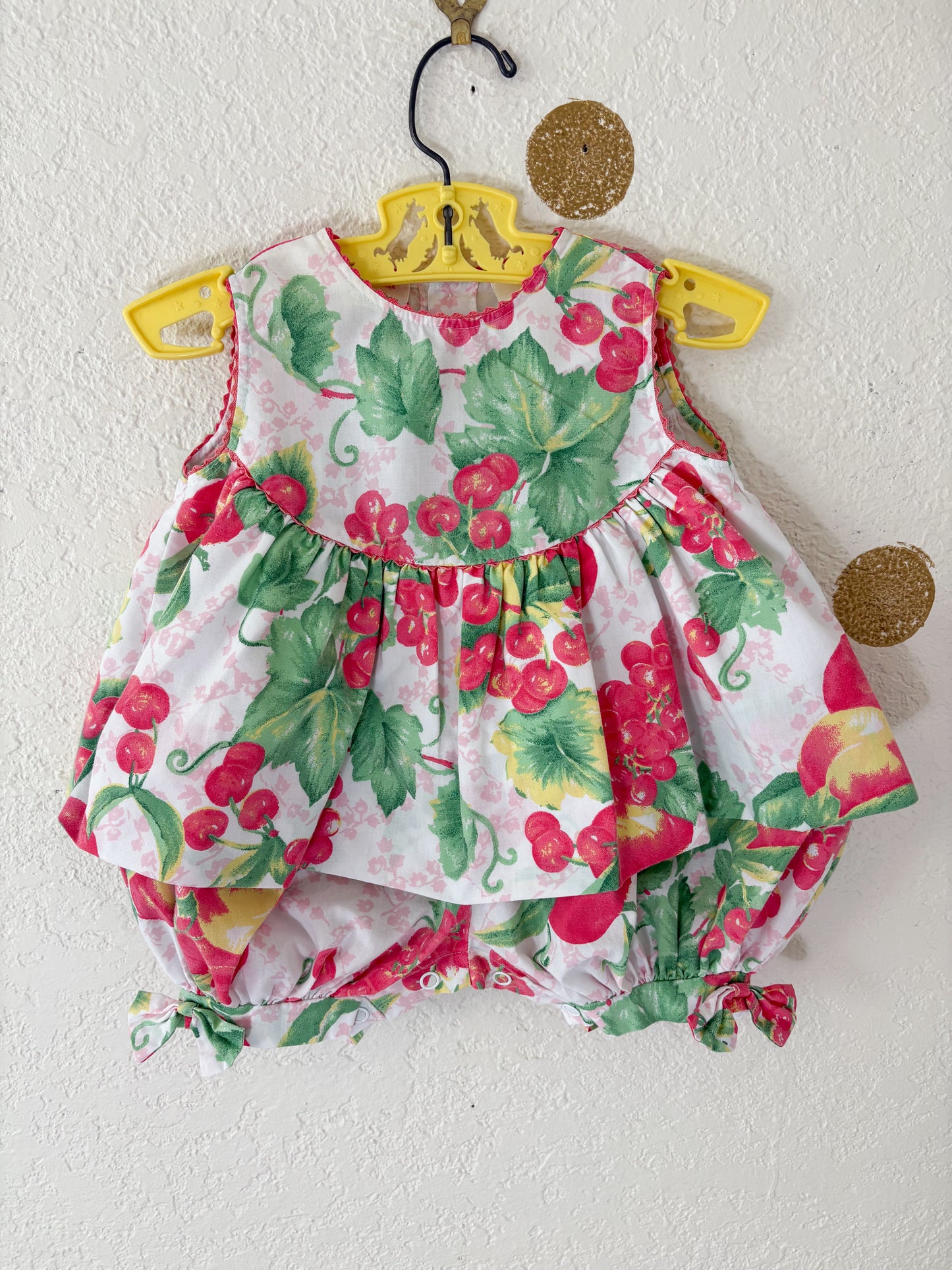 Vintage Allison Ann AOP cherries baby bubble.
