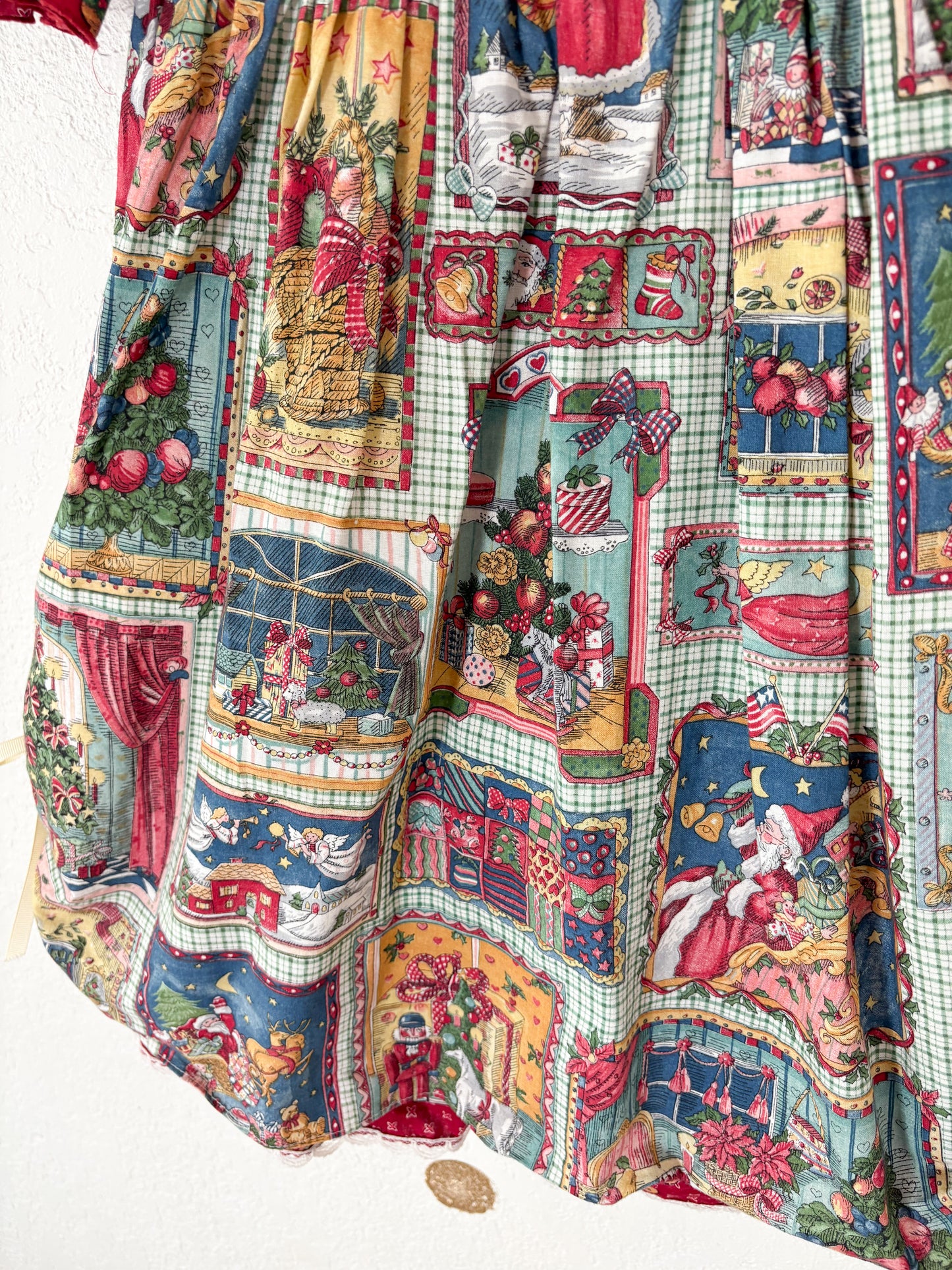 Vintage Jenny Annie Dots faux pinafore novelty print dress.