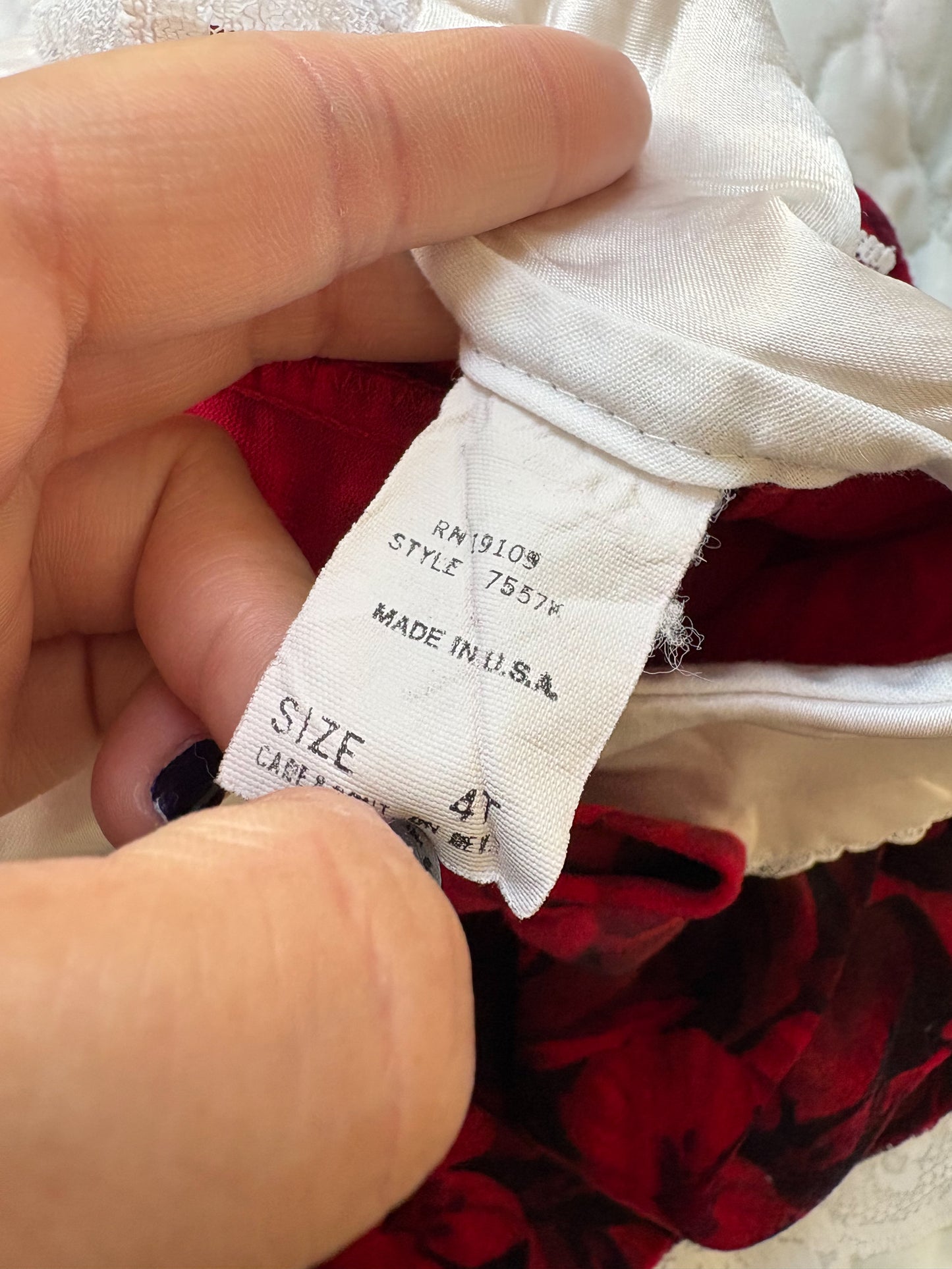 Unbranded vintage velour toddler dress.