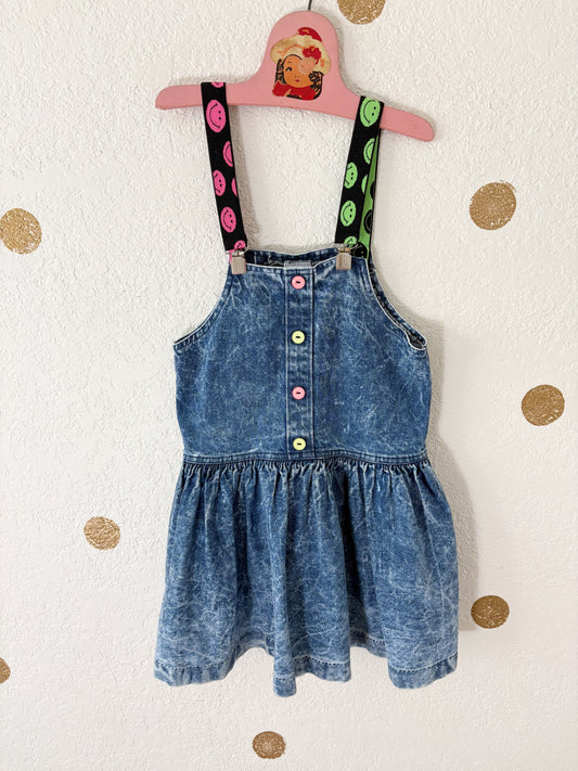 Vintage Hart Street acid wash suspender jumper.