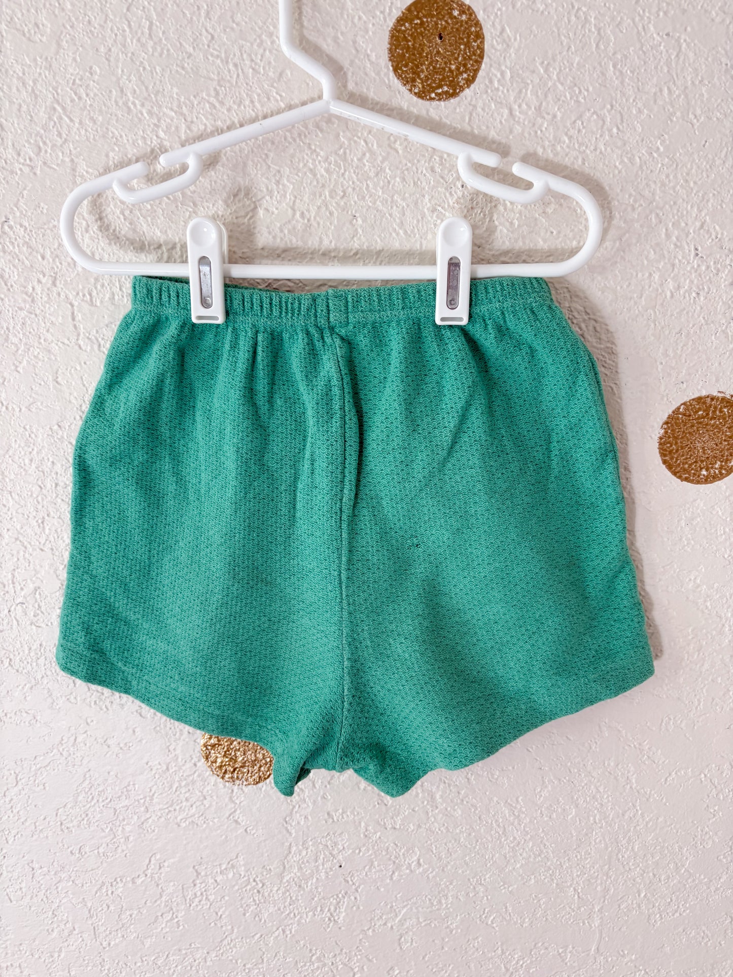 Vintage little girl mesh rainbow top + shorts set.