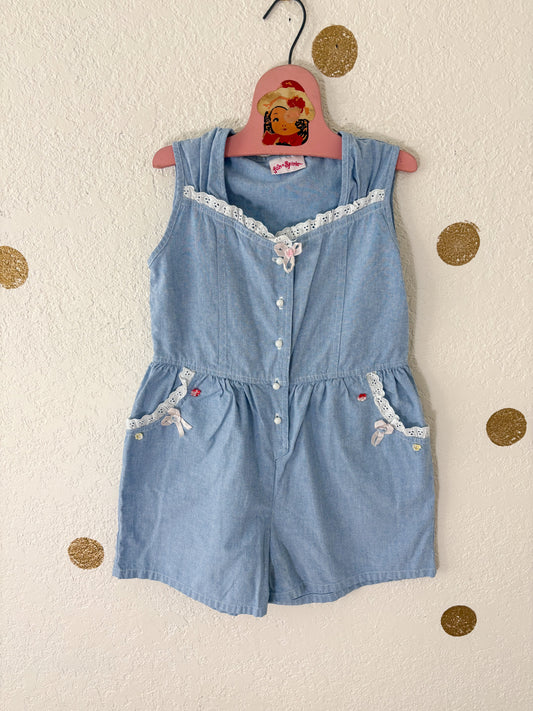 Vintage Fun Spirit chambray romper.