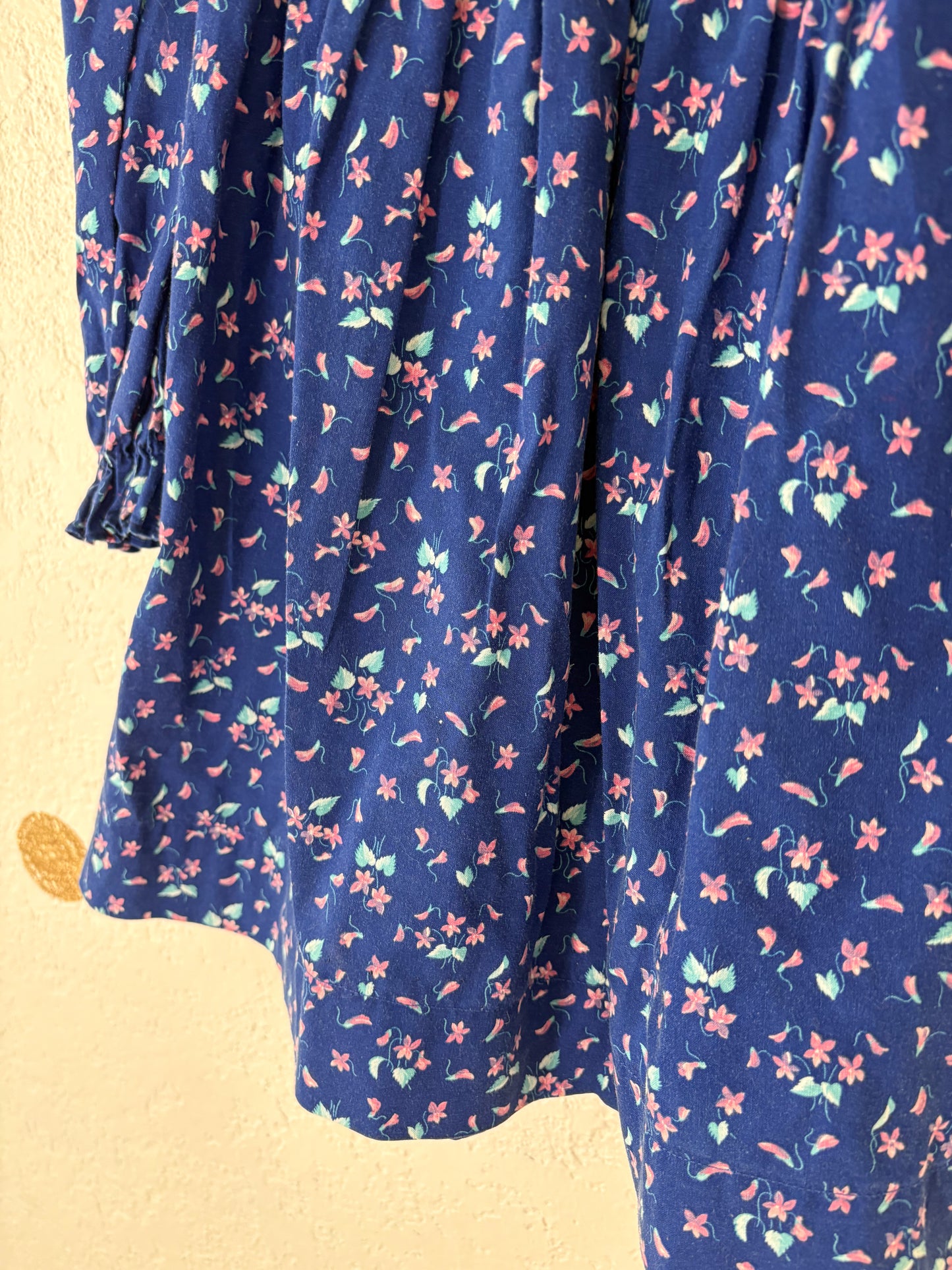 Vintage Polly Flinders smocked floral dress.