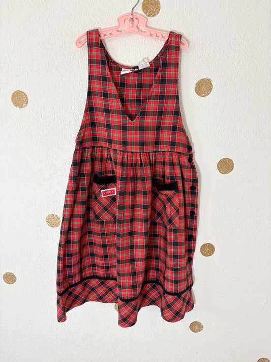 Vintage Hang Ten older girl plaid jumper.