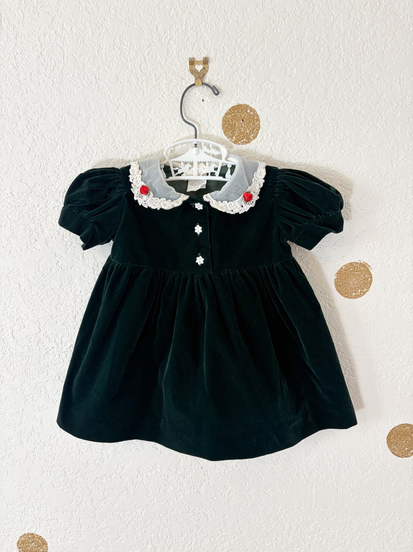 Vintage Oshkosh Collection velvet baby dress.
