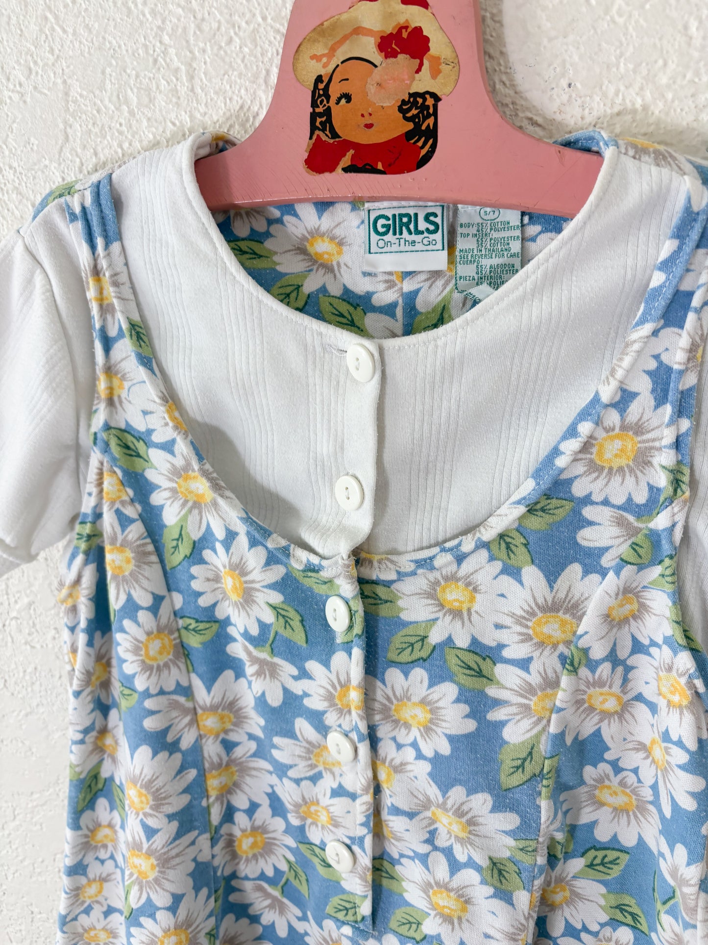 Vintage Girls on - the - go floral romper.