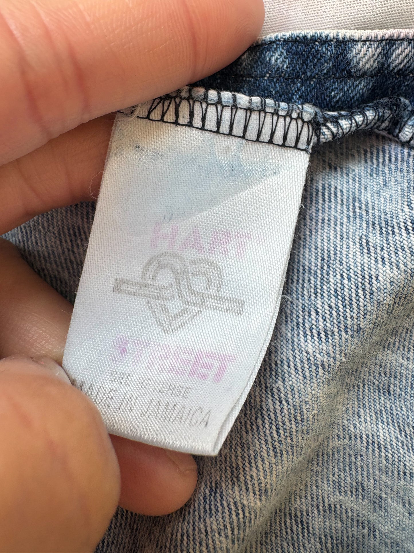 Vintage Hart Street acid wash suspender jumper.