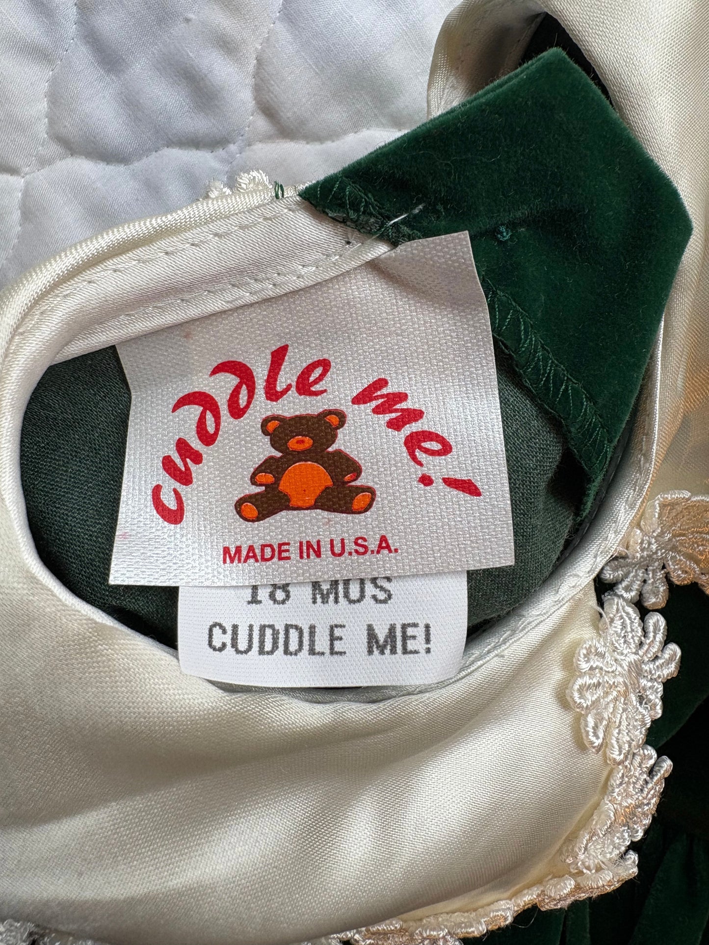 Vintage Cuddle Me velvet baby dress.