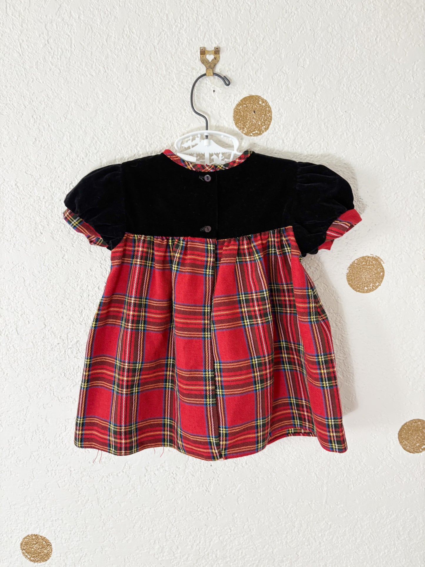 Vintage Cutest One plaid baby dress.