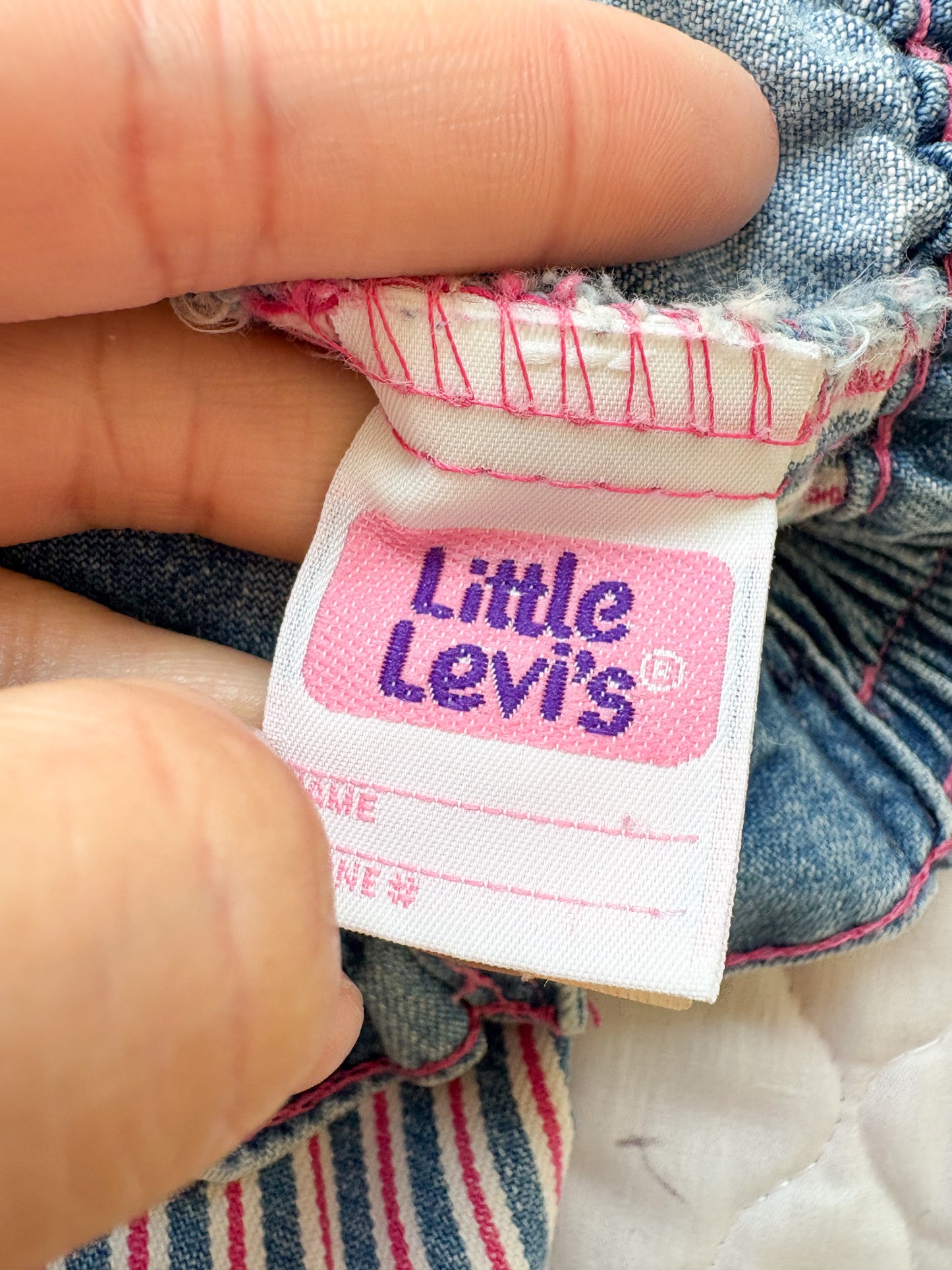 Vintage Little Levi's Striped denim girls shorts.