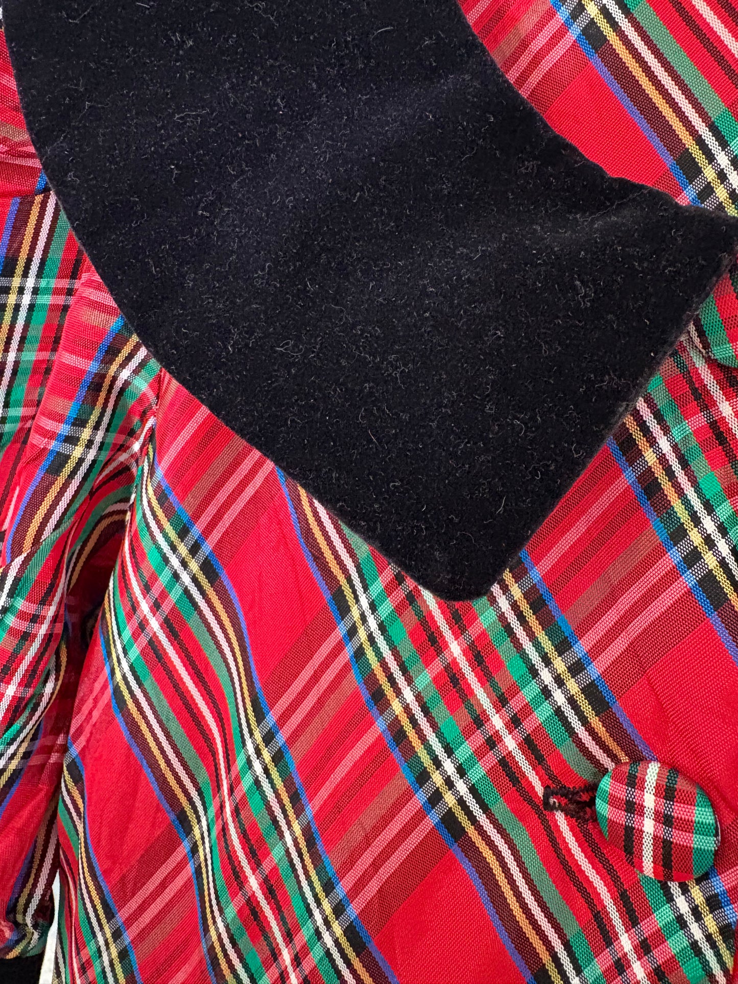 Vintage Mickey & Co velour plaid holiday dress.