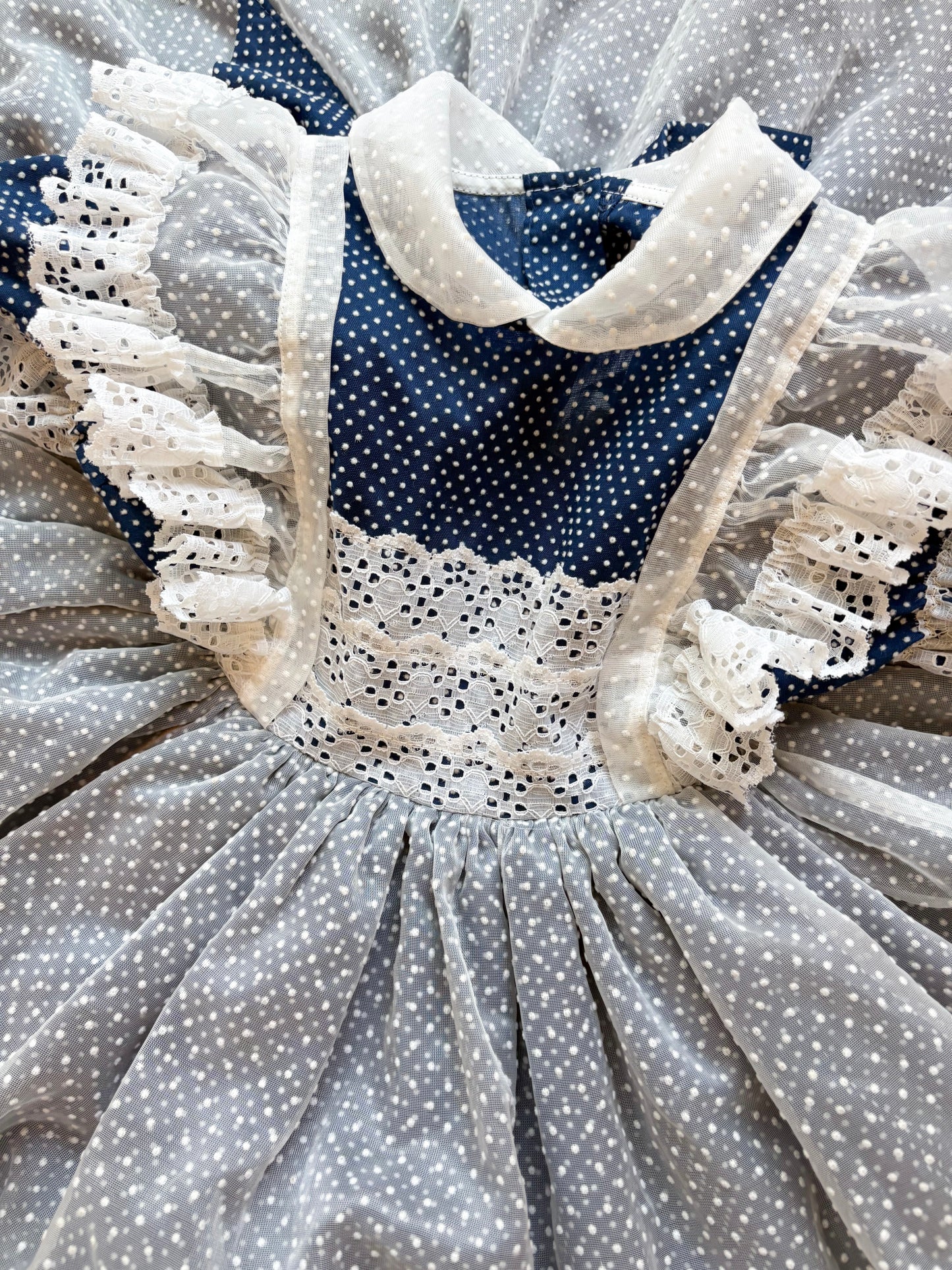Vintage Betty Oden Swiss dot full circle toddler dress.