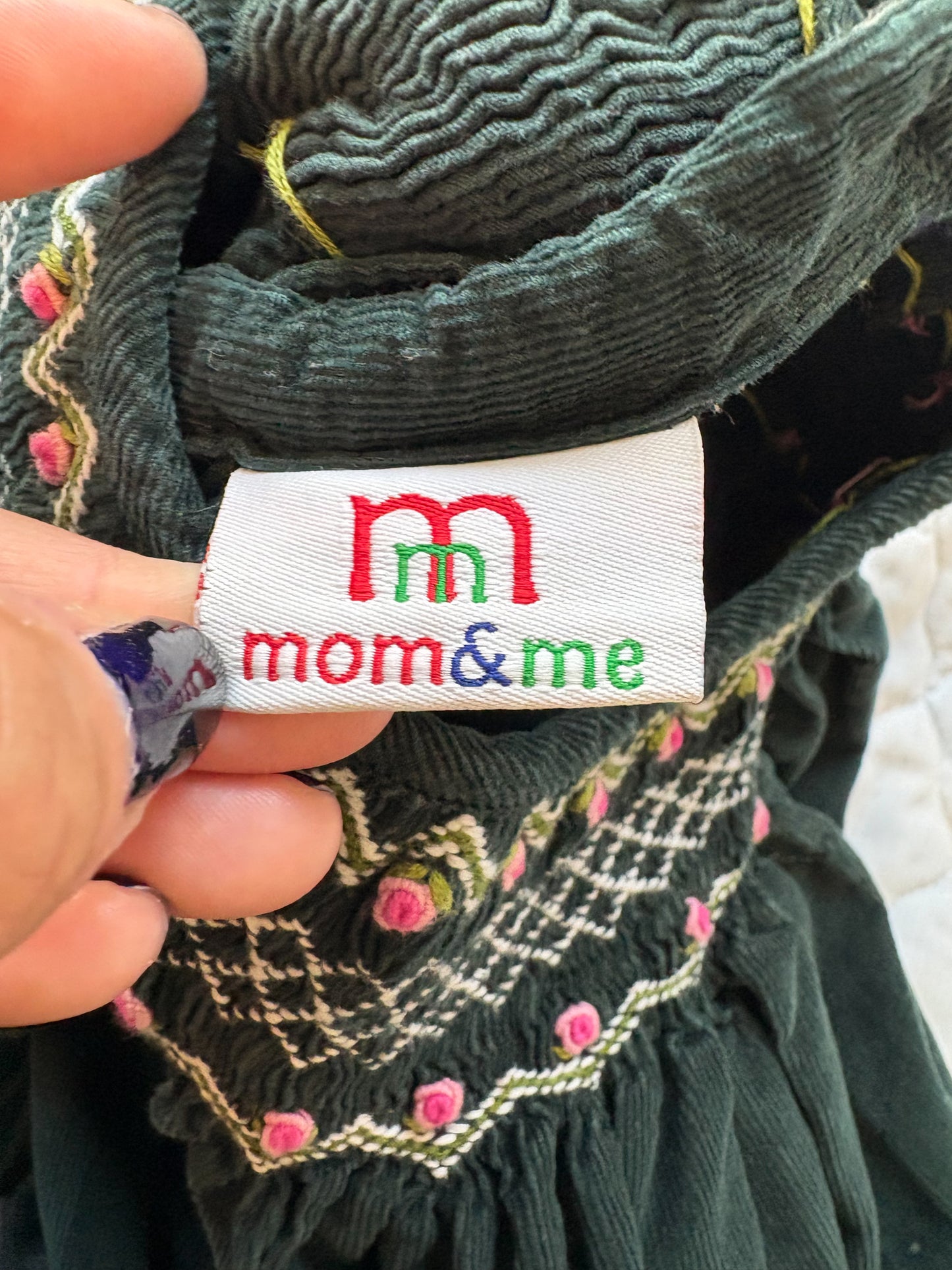 Modern boutique Mom & Me smocked toddler dress.