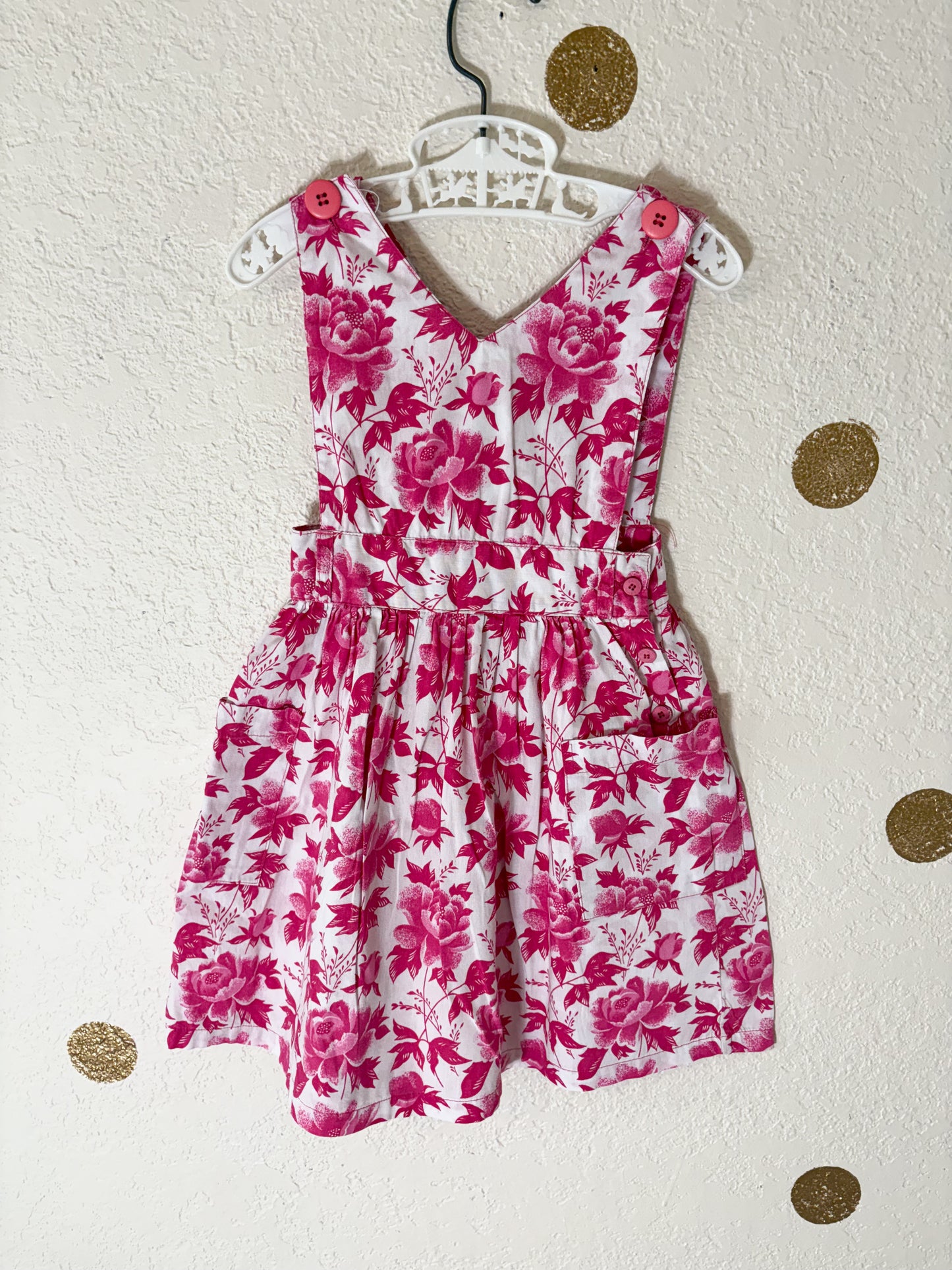 Vintage Esprit Kids floral pinafore dress.