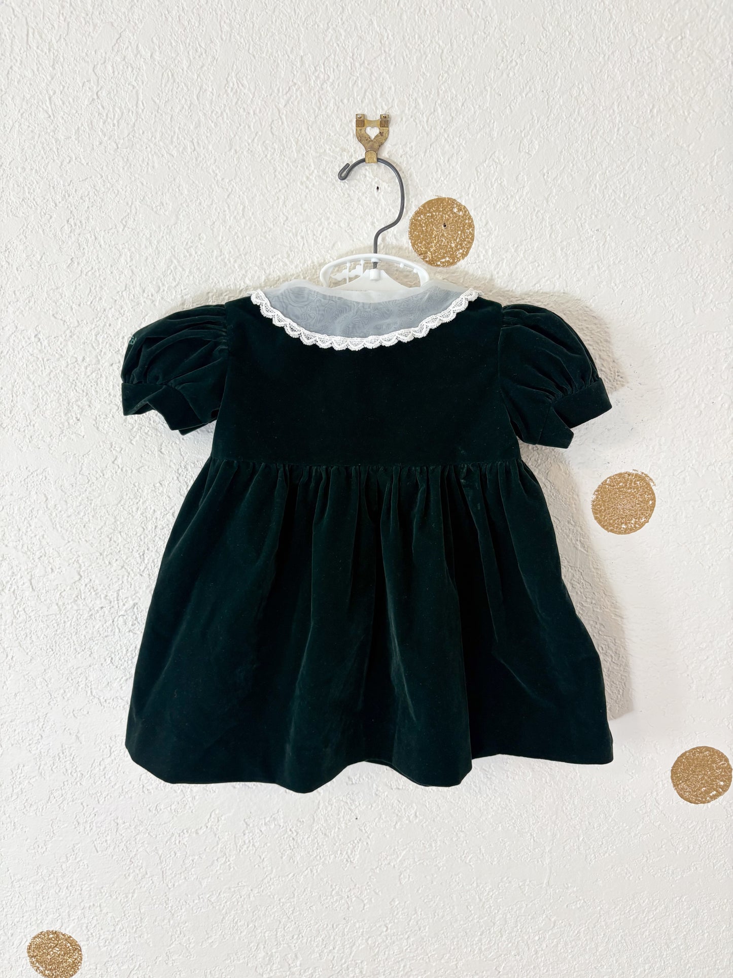 Vintage Oshkosh Collection velvet baby dress.
