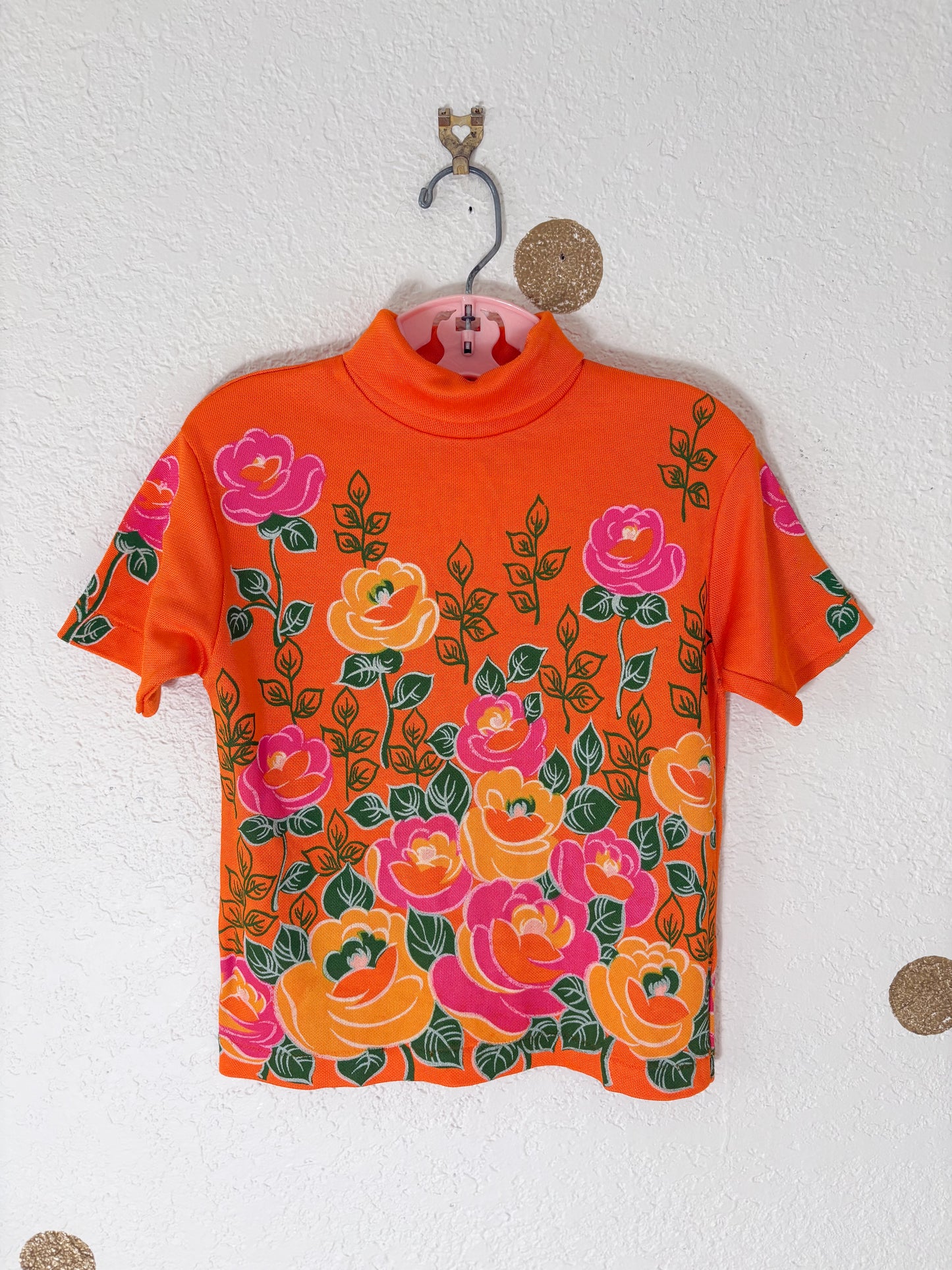 Vintage Caperknit 70s floral top.