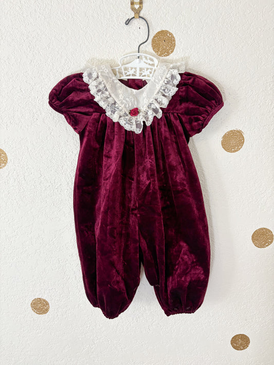 Vintage Rare Editions velour baby romper.