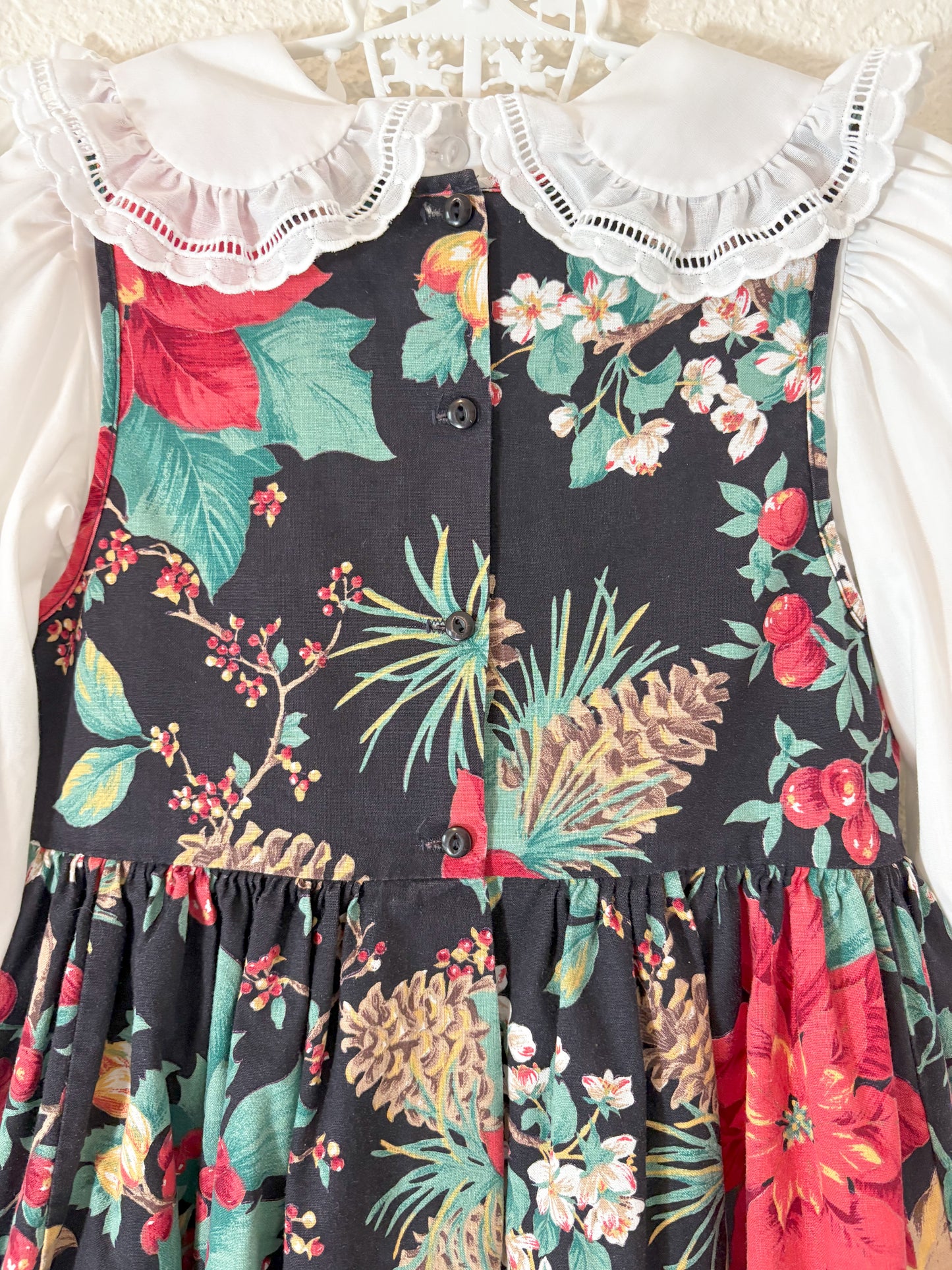 Vintage Début pinafore floral dress.