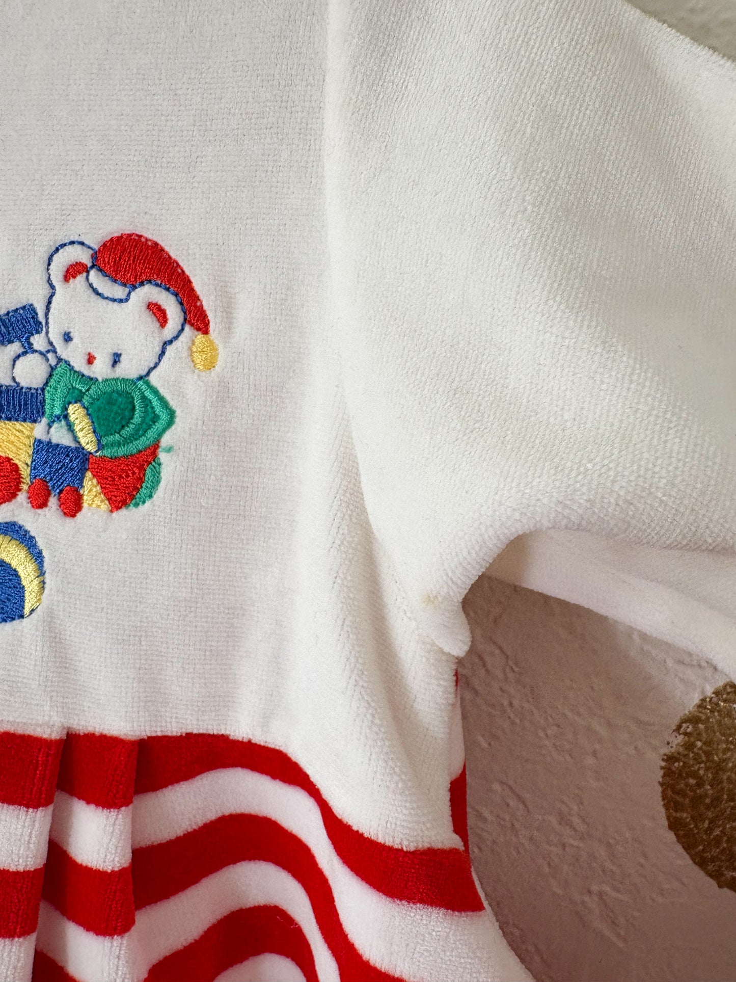 Vintage Little Me velour baby footed romper.