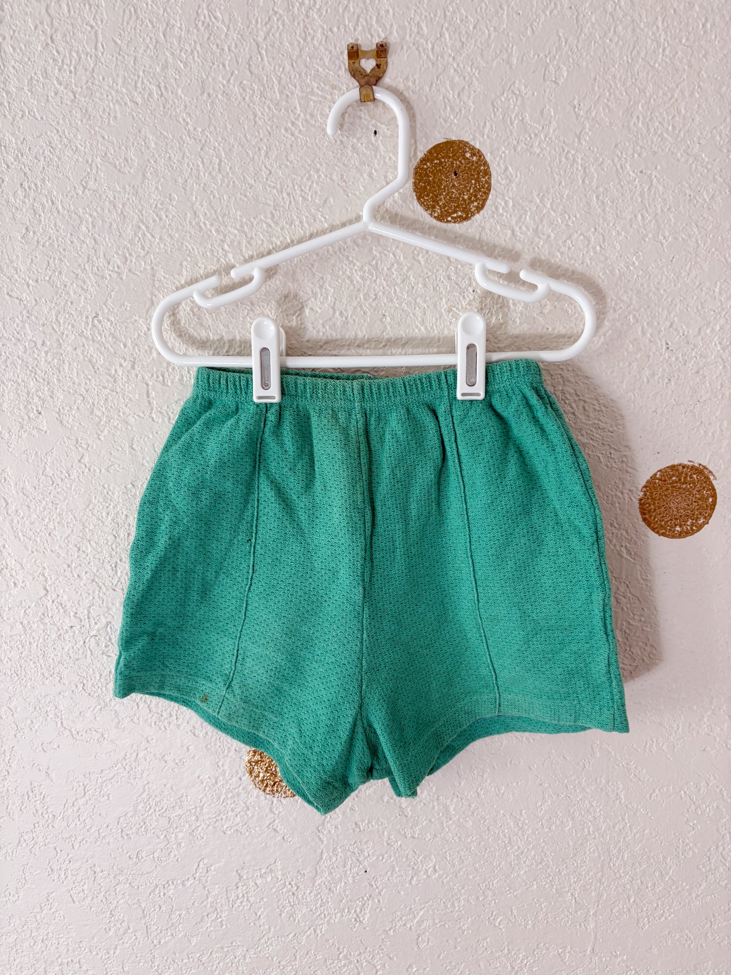 Vintage little girl mesh rainbow top + shorts set.