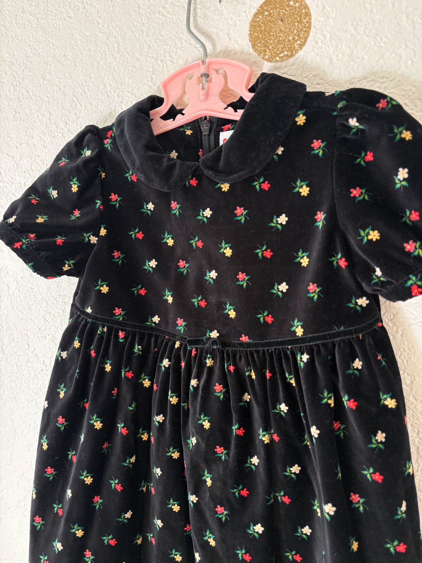 Vintage Gymboree velour floral dress.