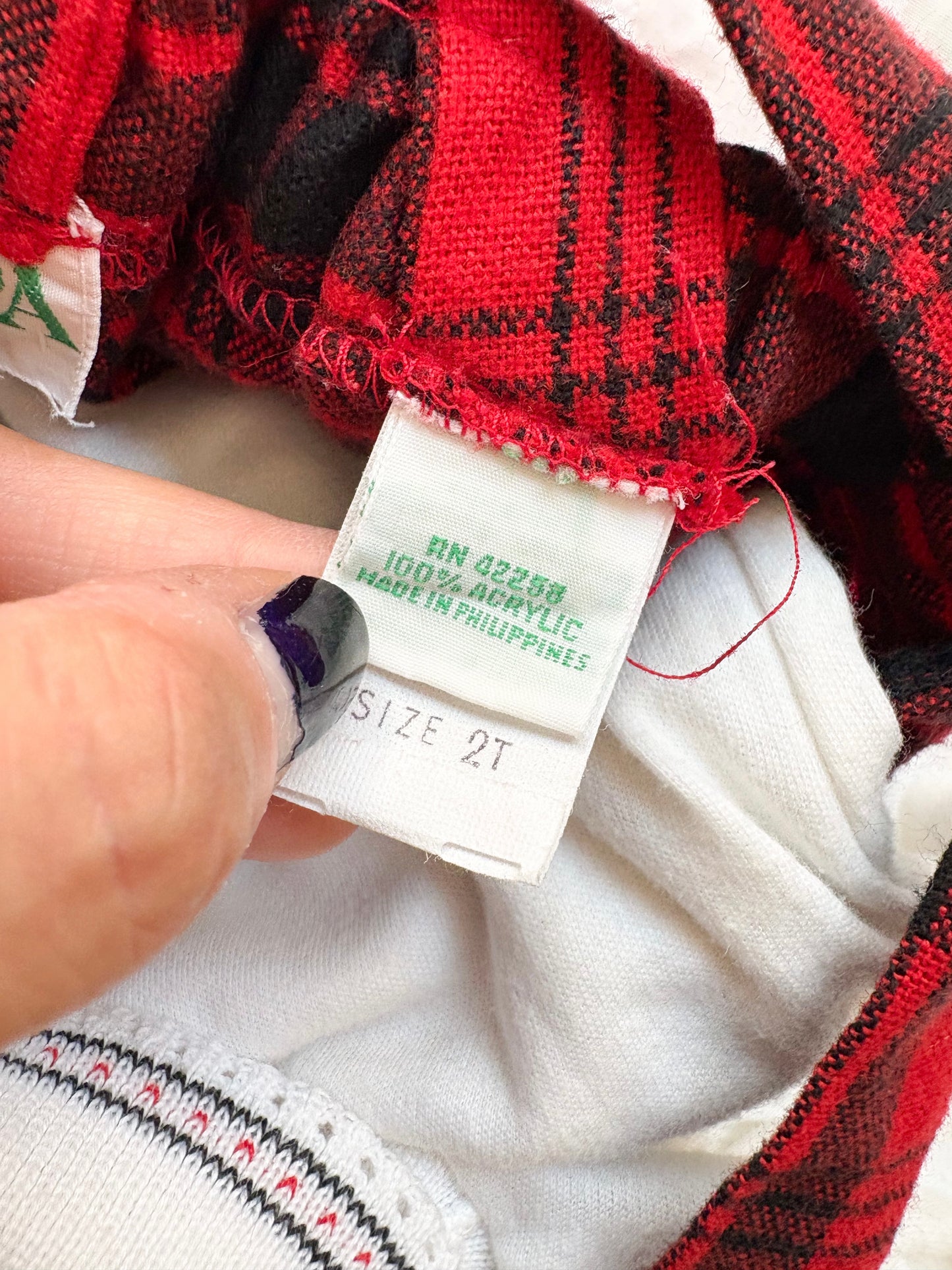 Vintage plaid jumper and top set.