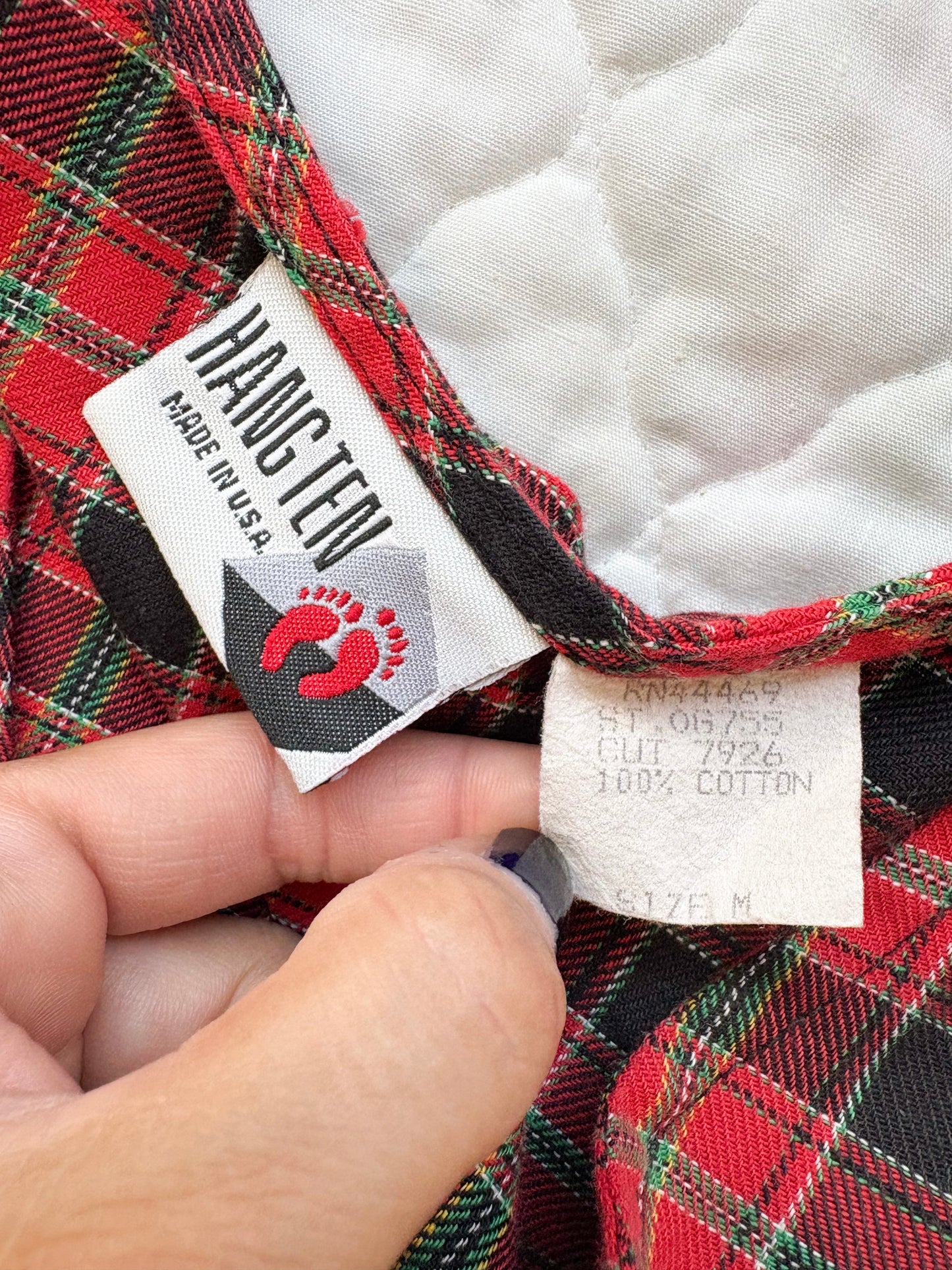 Vintage Hang Ten older girl plaid jumper.