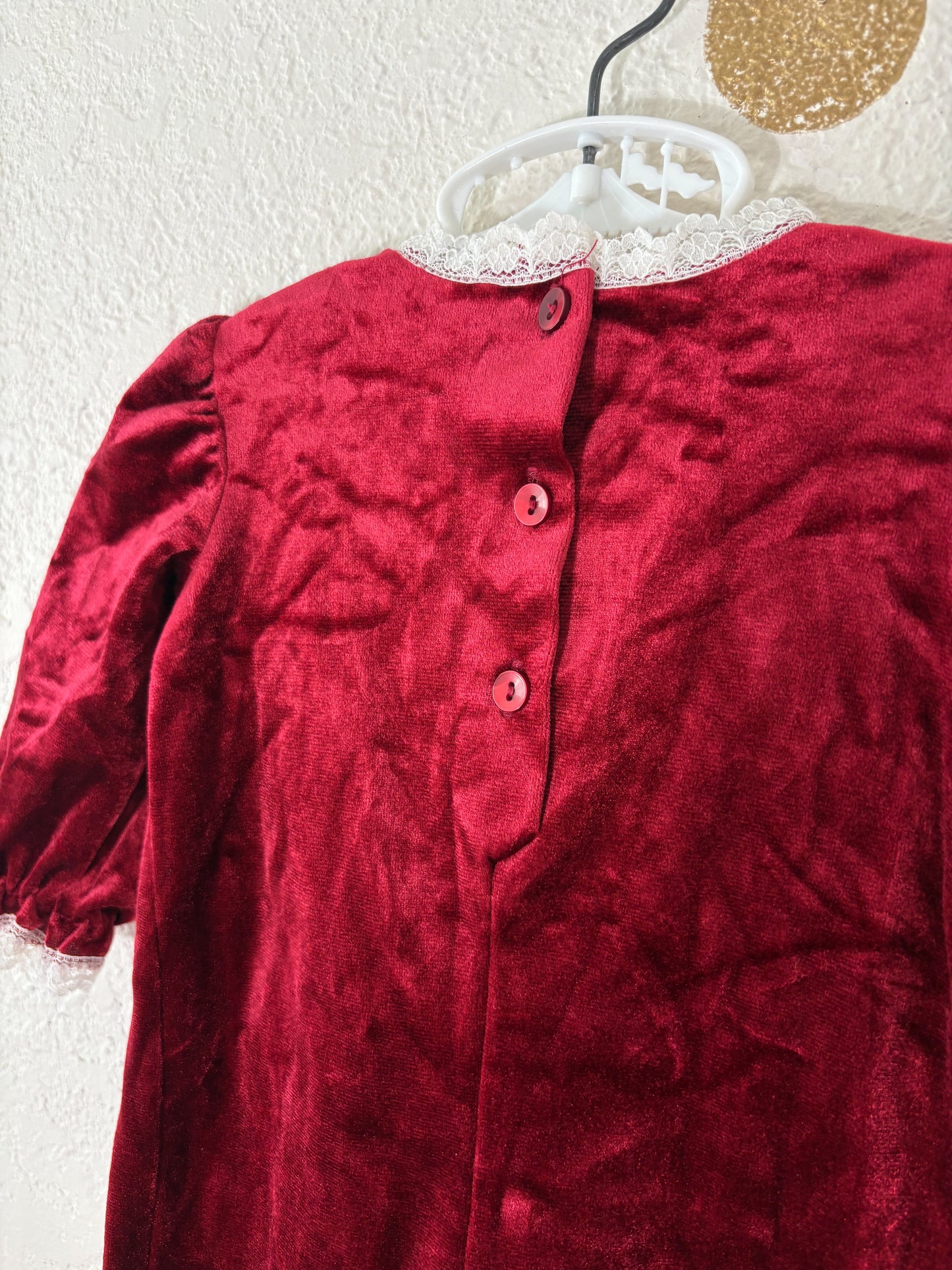 Vintage Brooke Lindsay velour baby romper.