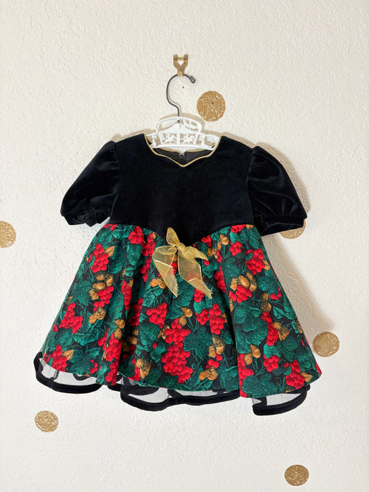 Vintage velour holiday toddler dress.