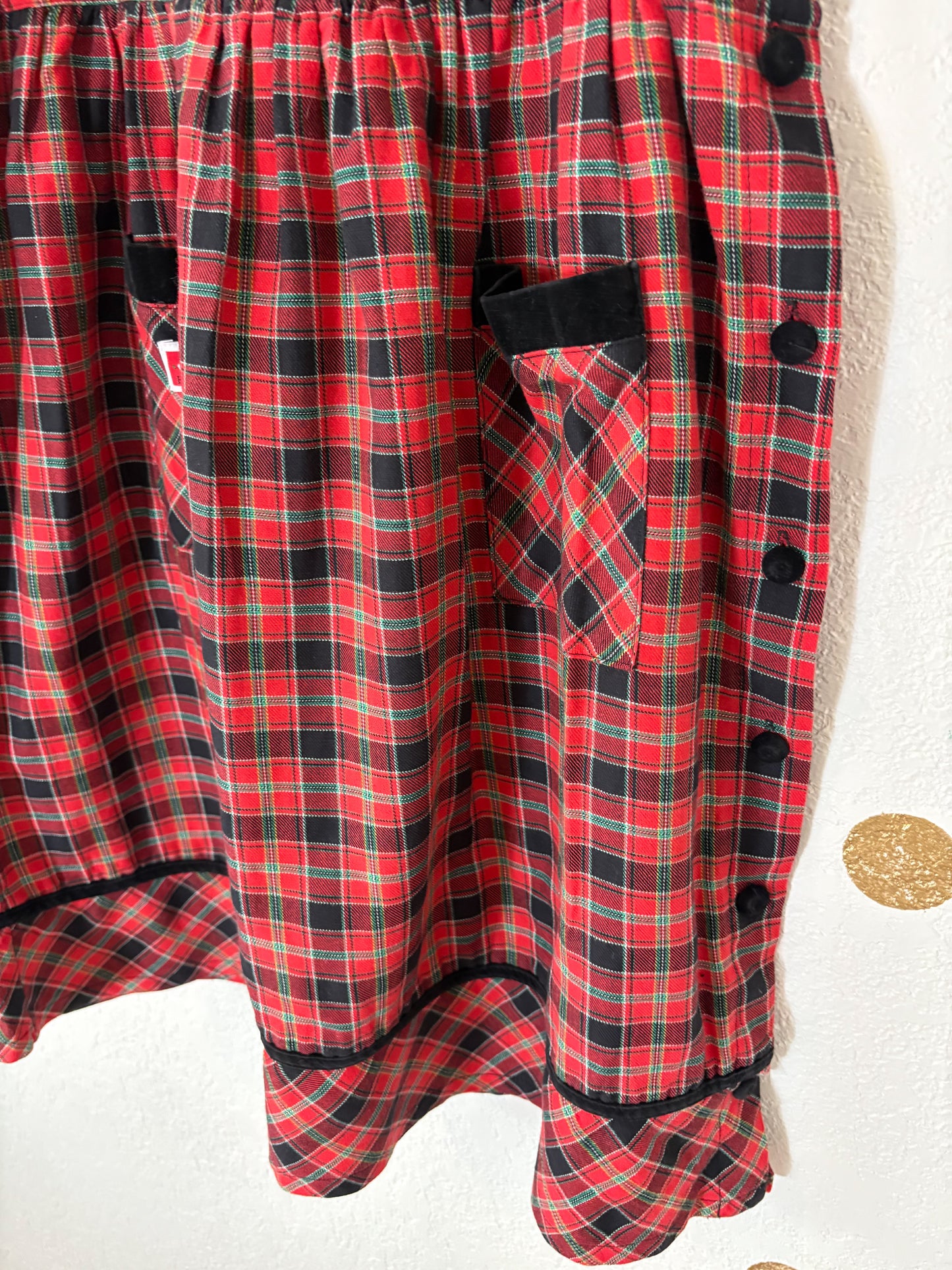 Vintage Hang Ten older girl plaid jumper.