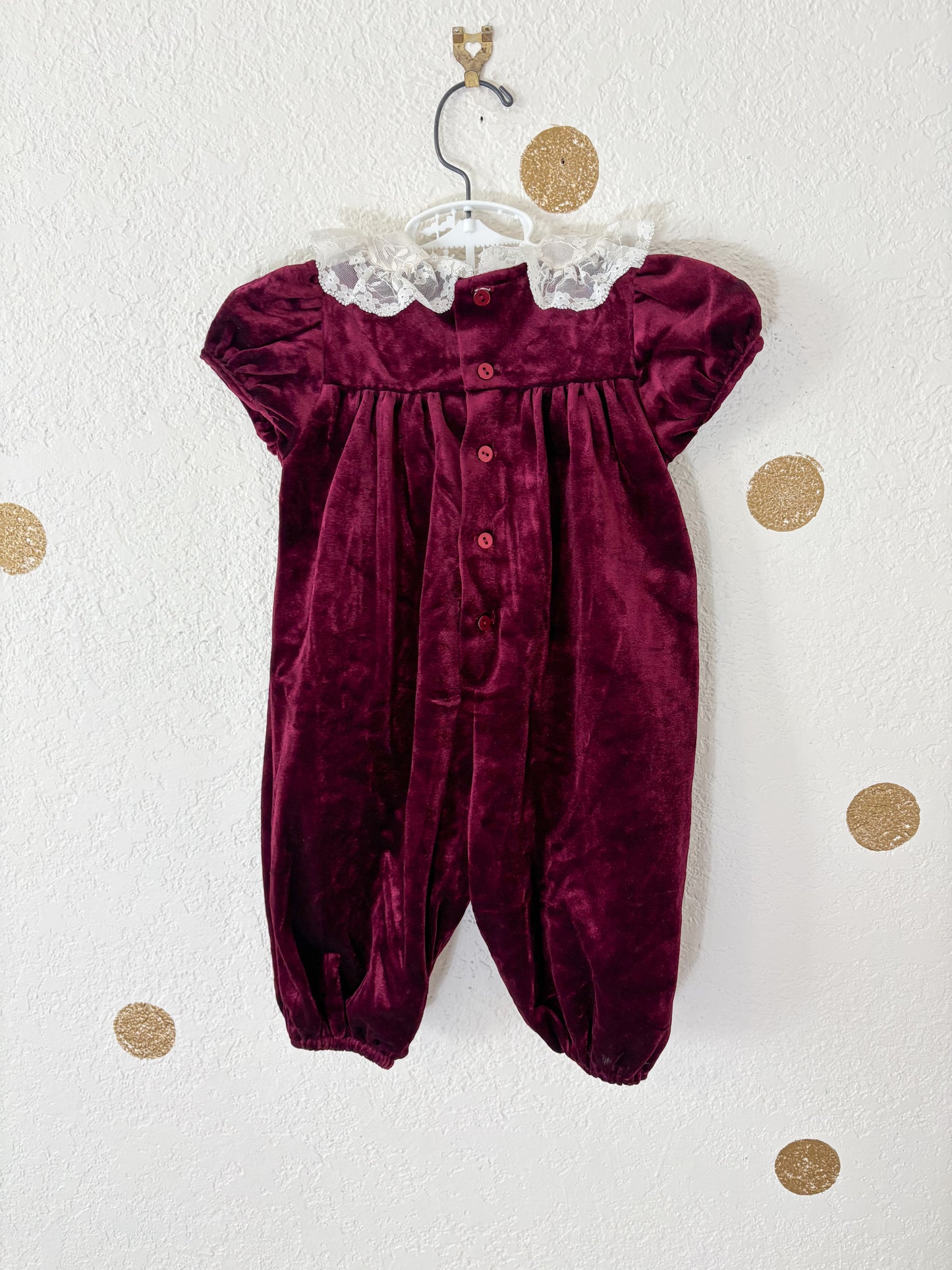 Vintage Rare Editions velour baby romper.