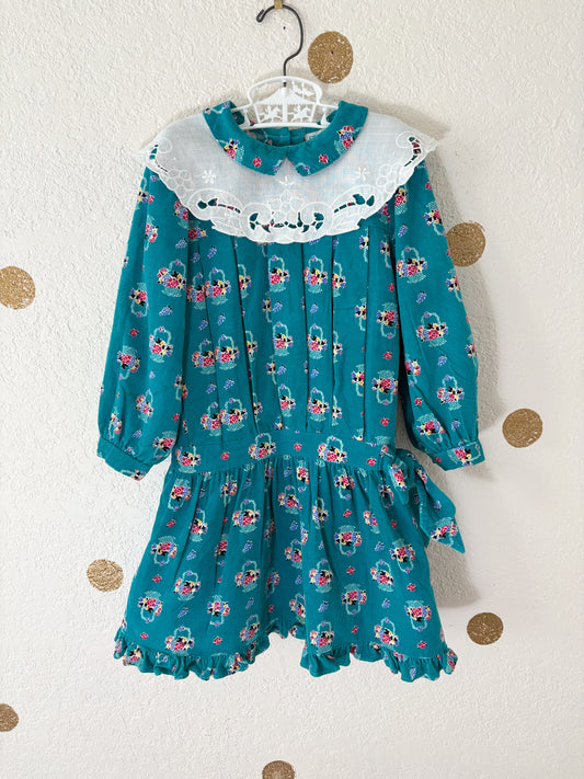Vintage Mousefeathers lightwear corduroy floral dress/tunic.
