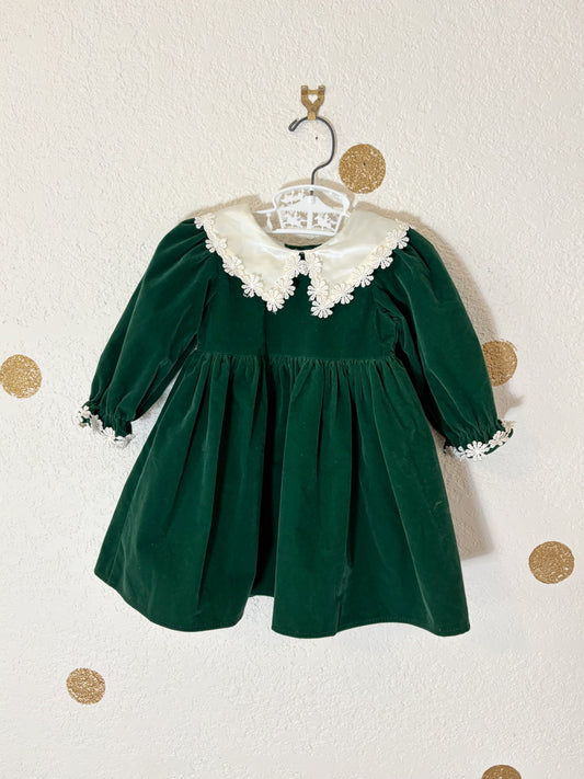 Vintage Cuddle Me velvet baby dress.