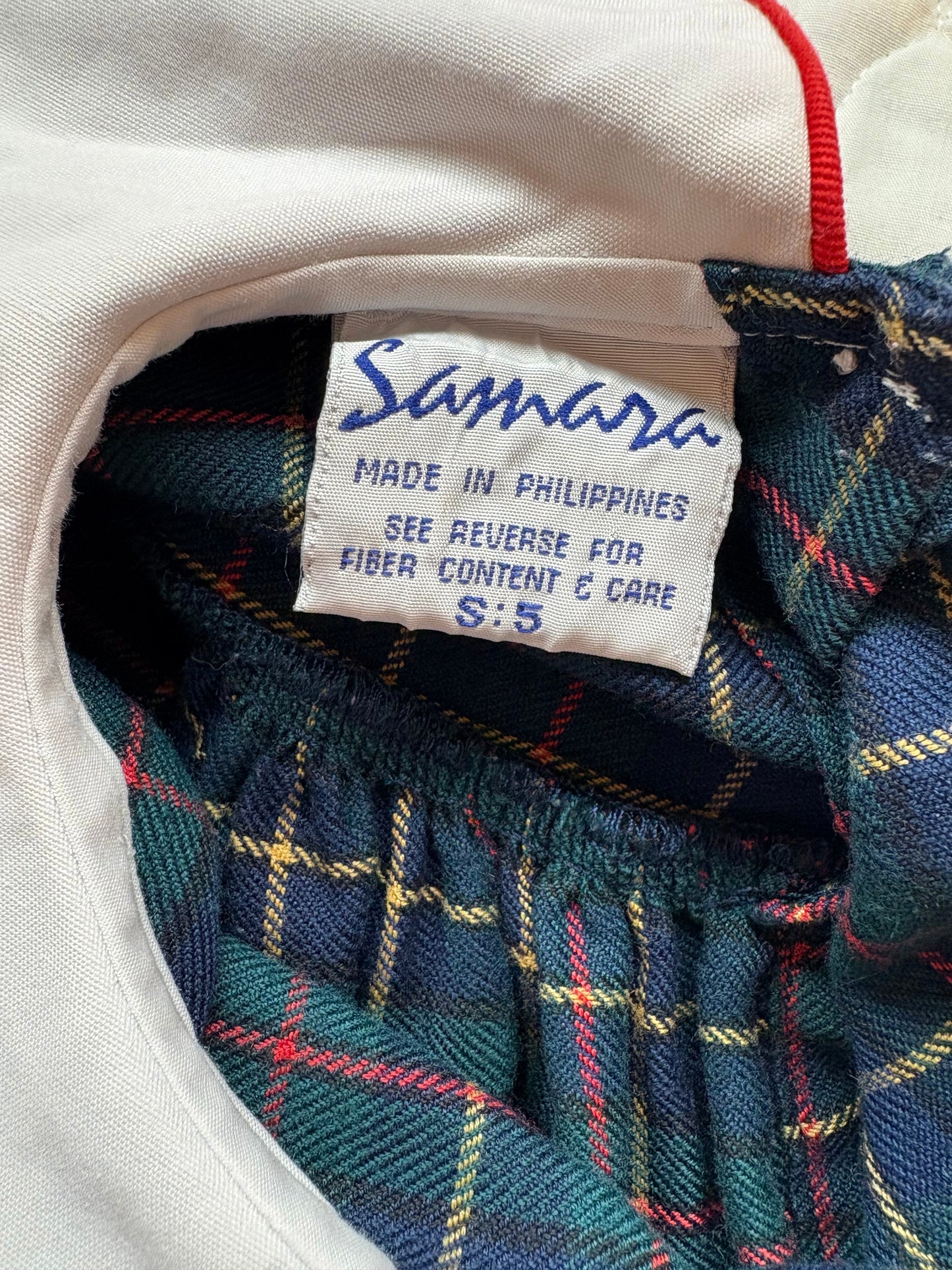 Vintage Samara plaid dress.