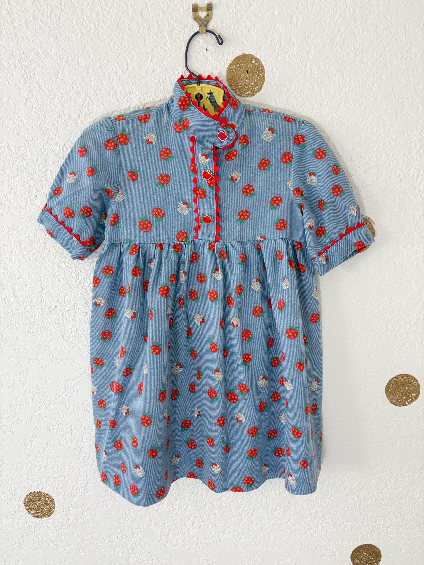 Homemade vintage AOP Apple toddler dress.