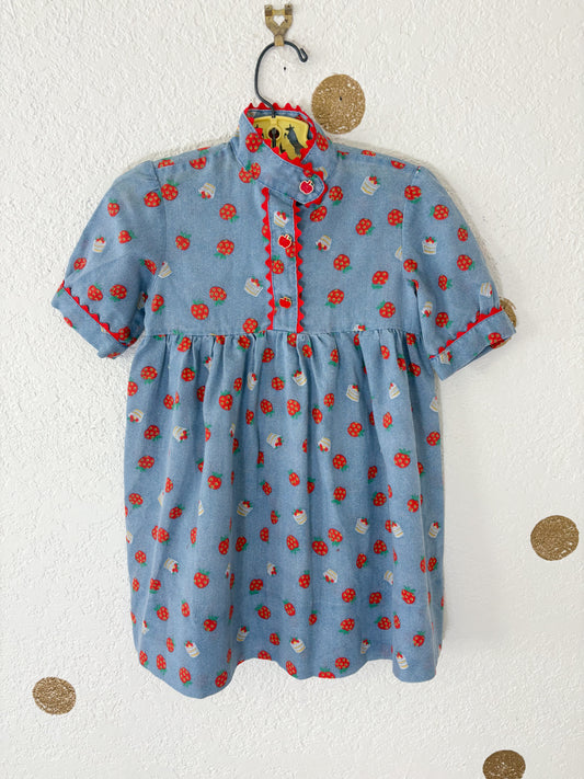 Homemade vintage AOP Apple toddler dress.