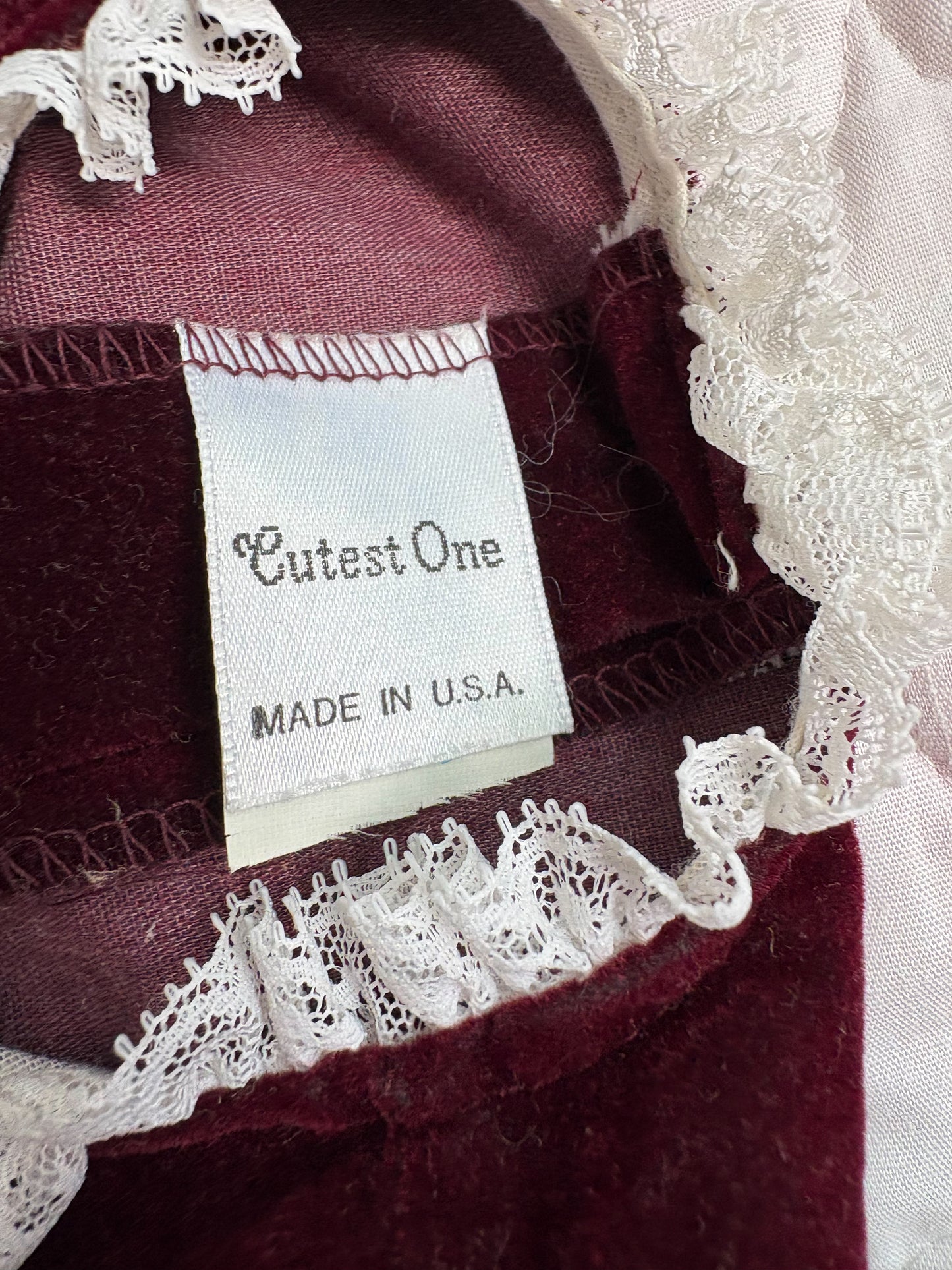 Vintage Cutest One velvet baby dress/tunic.