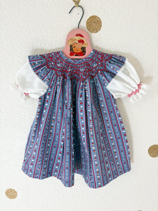 Homemade vintage smocked baby dress.
