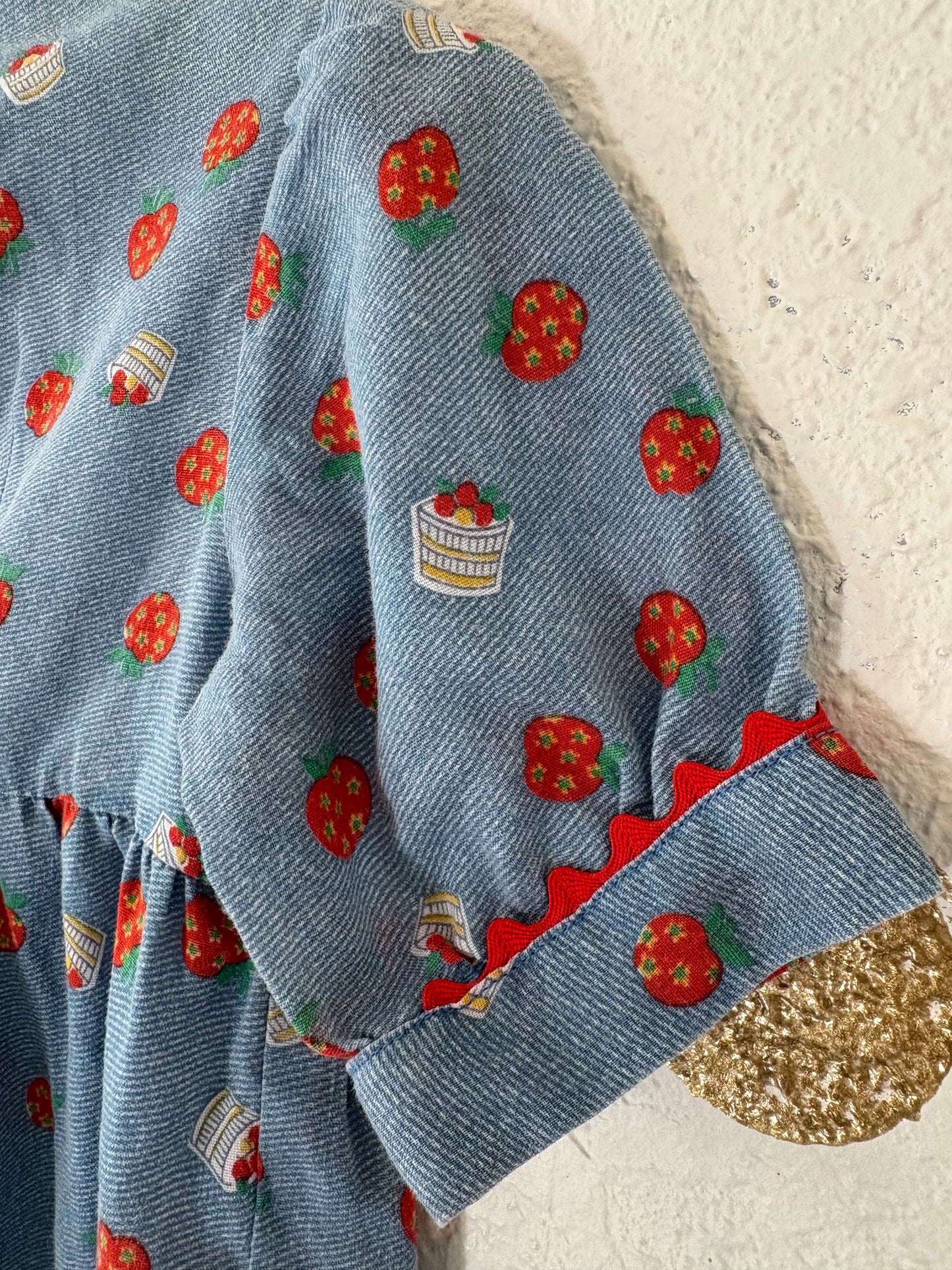 Homemade vintage AOP Apple toddler dress.