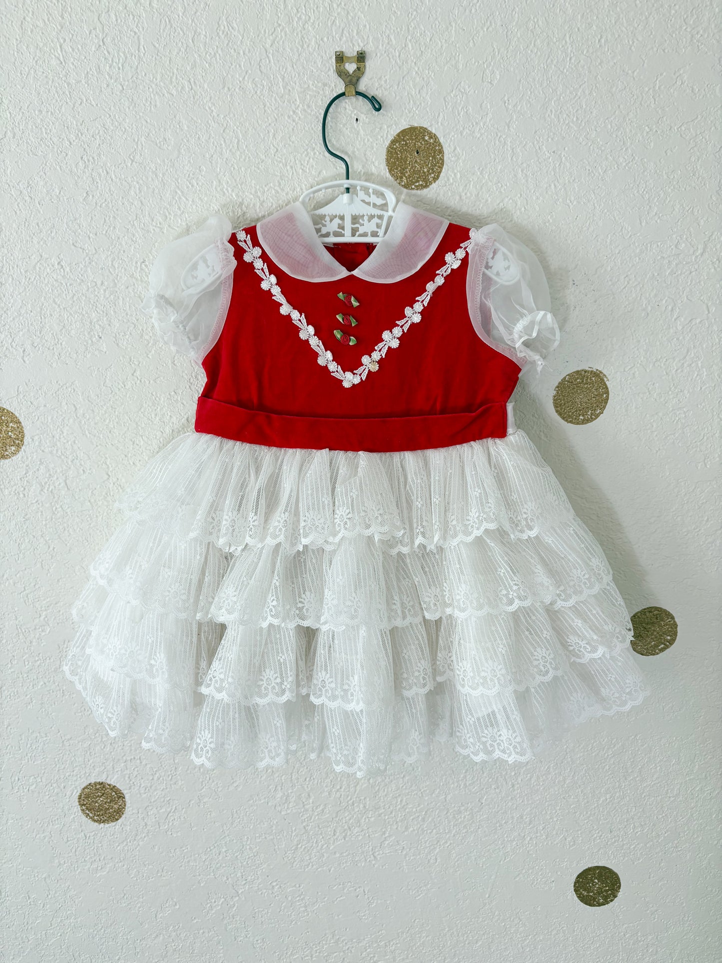 Vintage Lida California full circle toddler party dress.