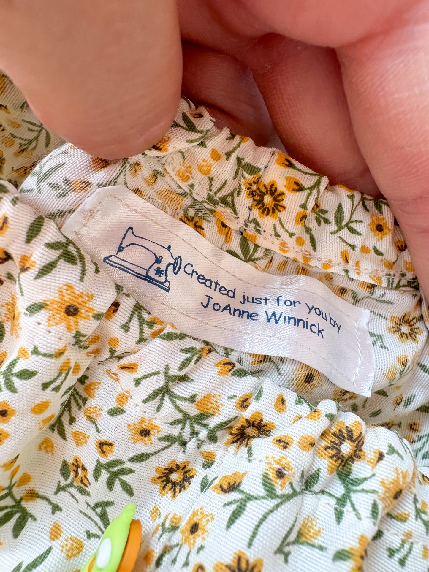 Homemade floral toddler dress.