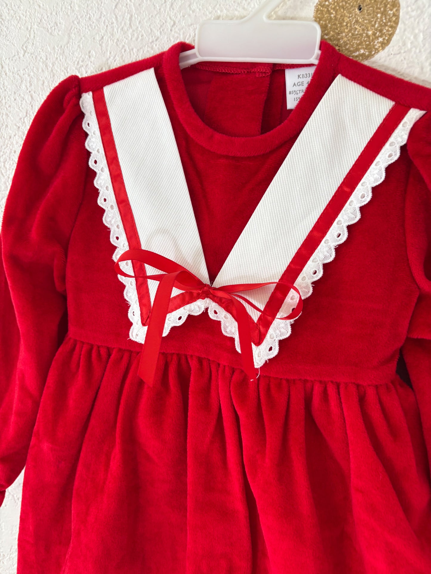 NWOT unbranded vintage toddler velour dress.