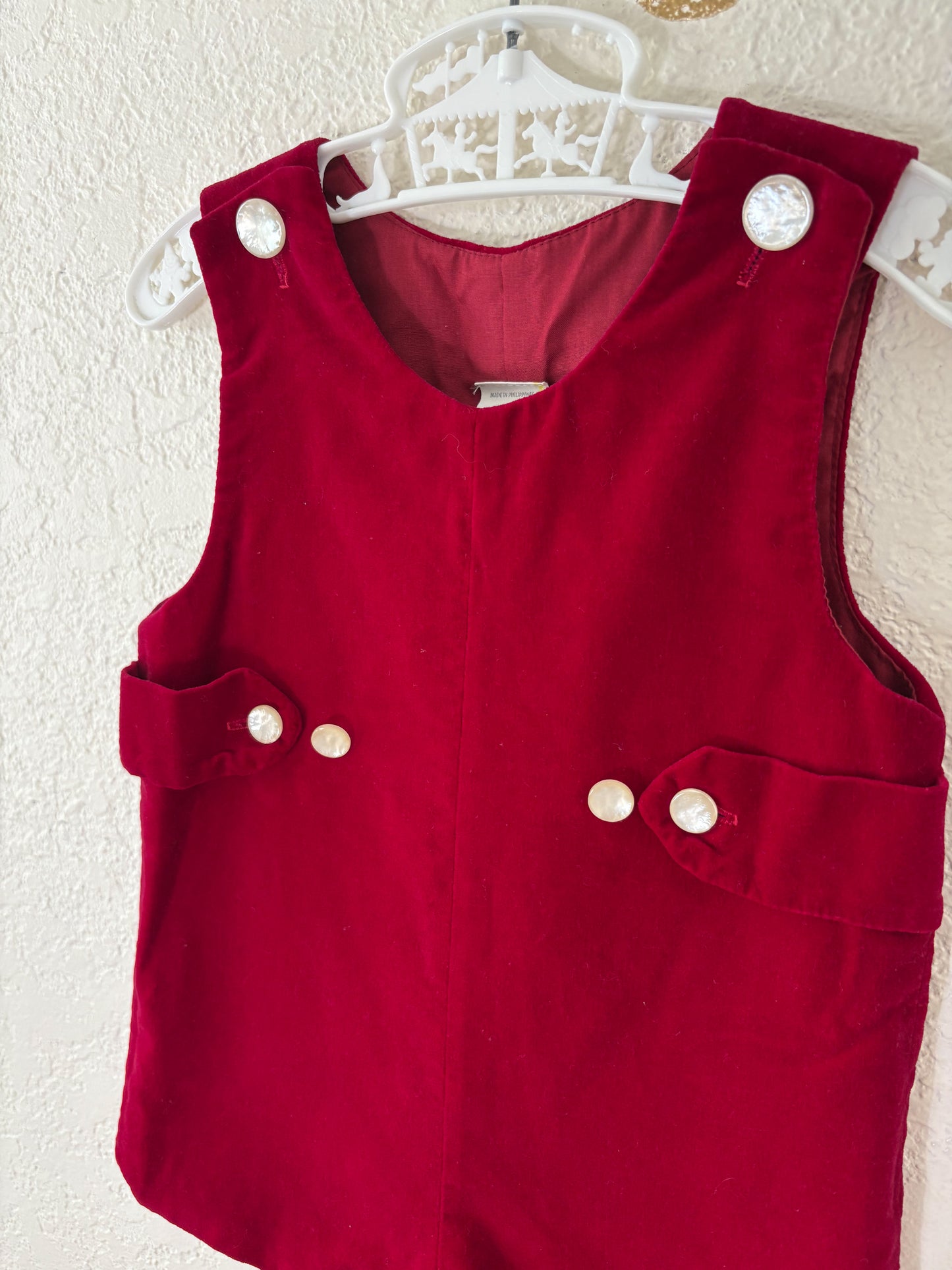 Unbranded vintage velvet toddler romper.
