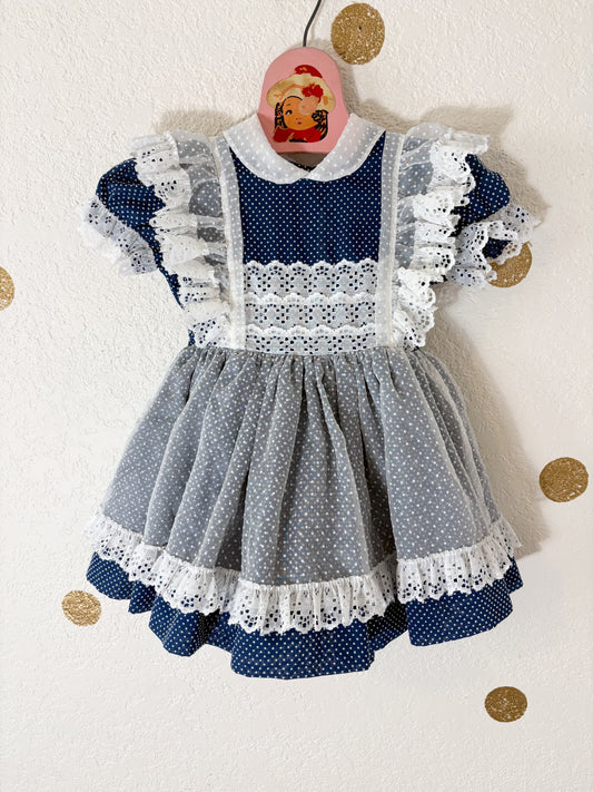 Vintage Betty Oden Swiss dot full circle toddler dress.