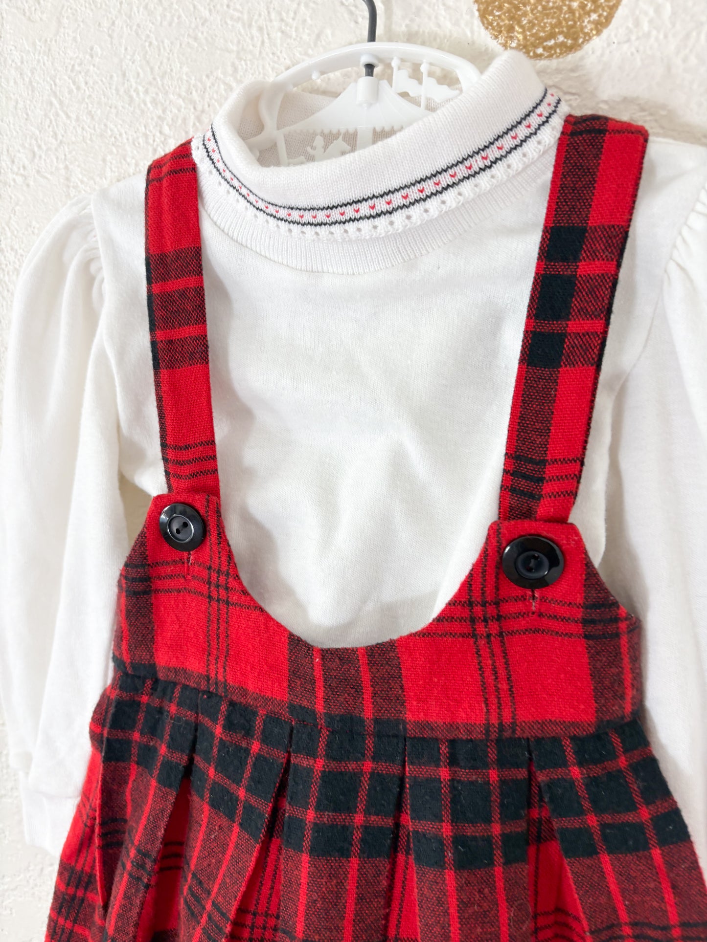 Vintage plaid jumper and top set.