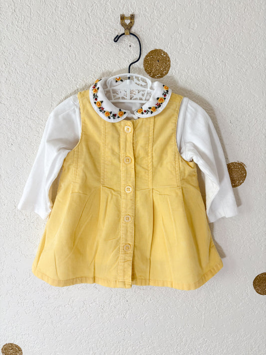 Vintage GAP lightwear corduroy dress + matching top baby set.