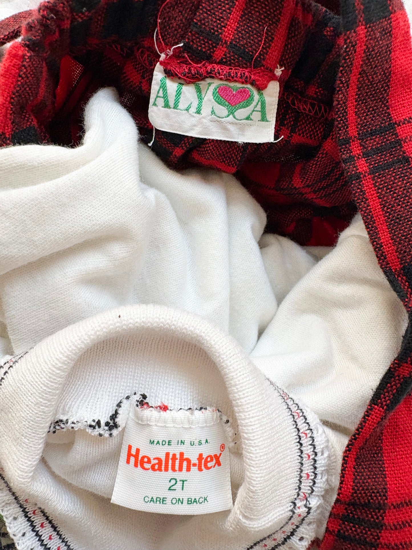 Vintage plaid jumper and top set.